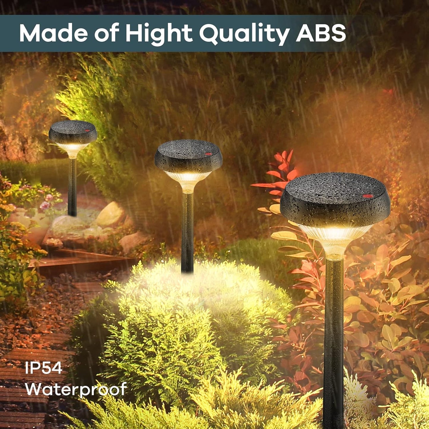 Linkind Solar Pathway Lights 4 Pack, Solar Lights Outdoor, Warm White Path Waterproof for Walkway Yard Landscape Garden