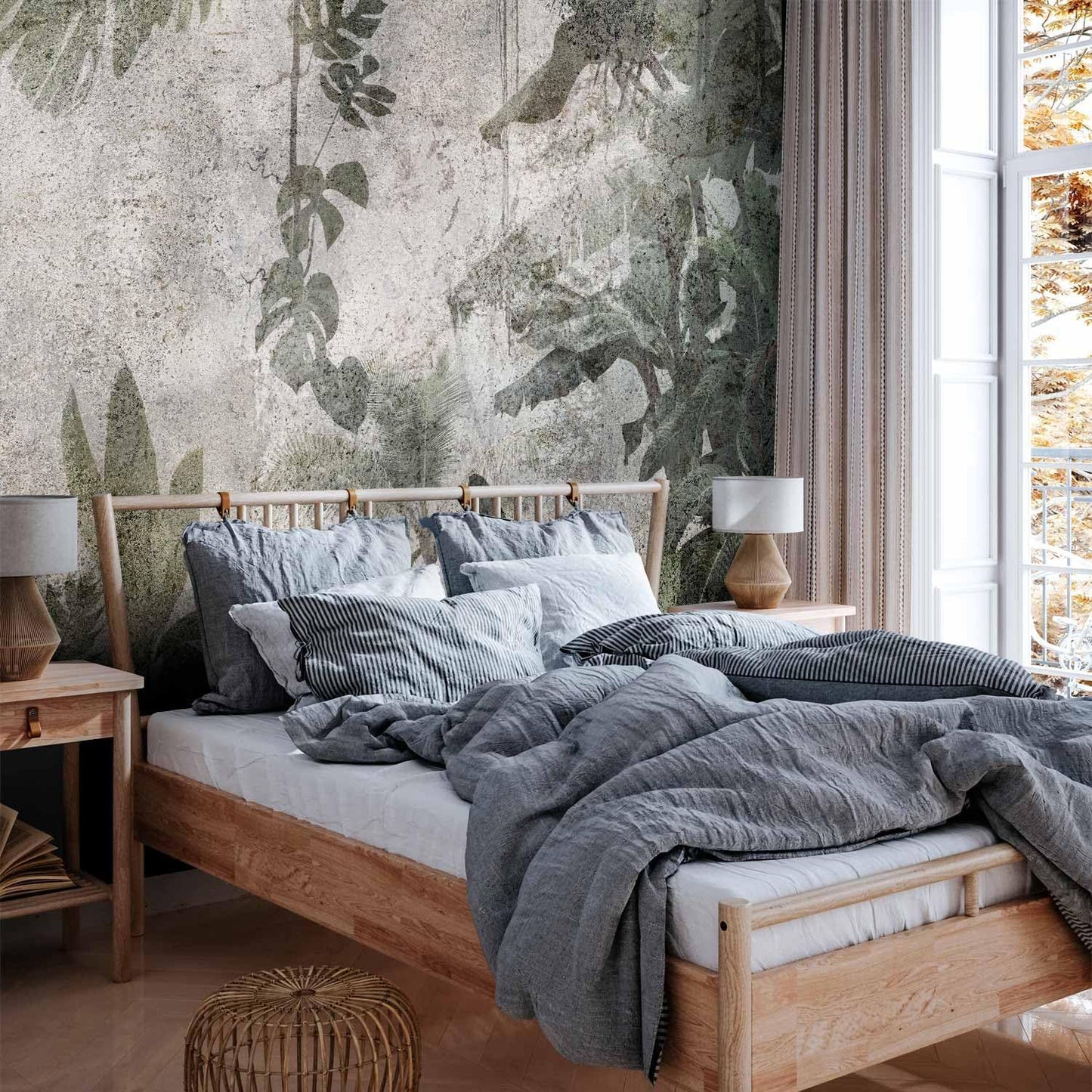 artgeist Wall Mural Tropical Leaves 197x138 in - XXL Non-Woven Wallpaper Fleece Wall Decor Photo Print Picture Image Design Landscape Jungle Nature Monstera Palm Leaves b-C-0821-a-a