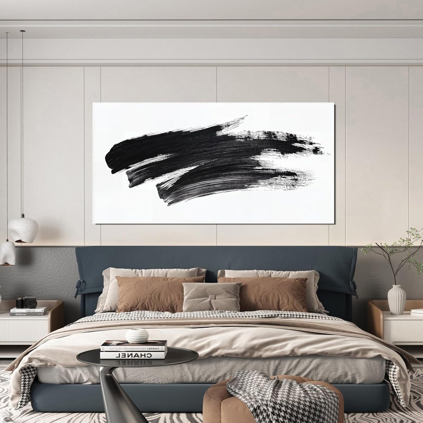 Canvas Wall Art Decor Large Black and White Wall Art Decorations Wall Pictures for Living Room Abstract Canvas Art Wall Decor Abstract Wall Art Prints Artwork for Walls Bedroom Home Wall Art Decor 24"X48"