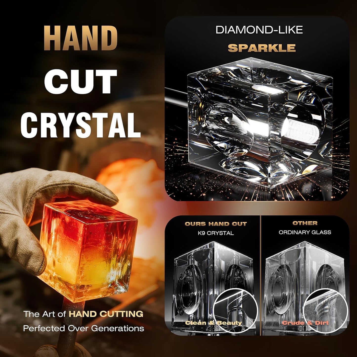 Dining Room Light Fixture,Modern Crystal Chandeleirs Semi Flush Mount Ceiling Light Fixture,Black Metal Crystal Pendant Light for Kitchen Island Farmhouse Dining Room,Living Room (10-Lights)