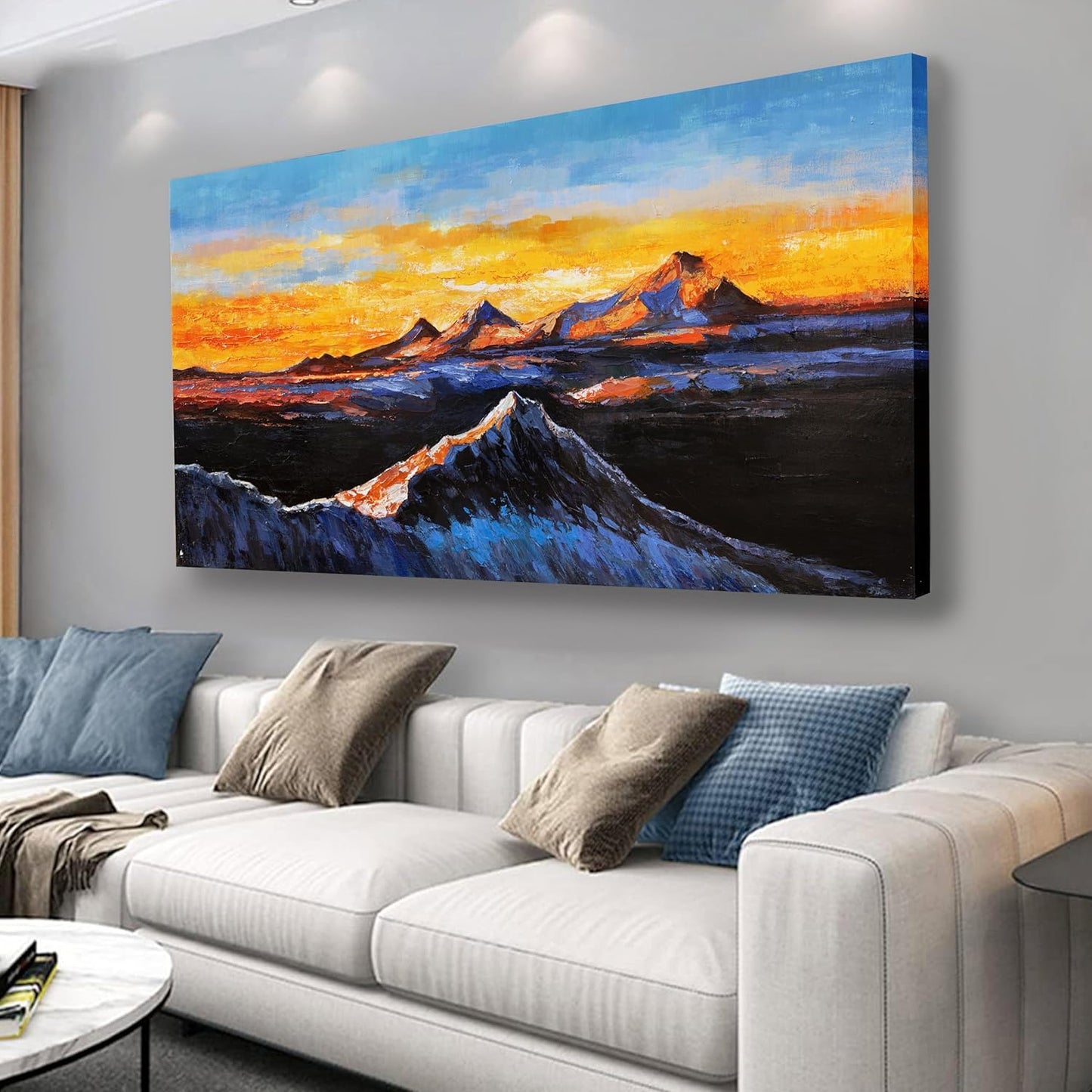 Belmrxne Landscape Canvas Wall Art Grey Wall Decor aesthetic Canvas Painting Trendy Artwork for Living Room Bedroom Dining Room Office Home Decor 30x60 inch