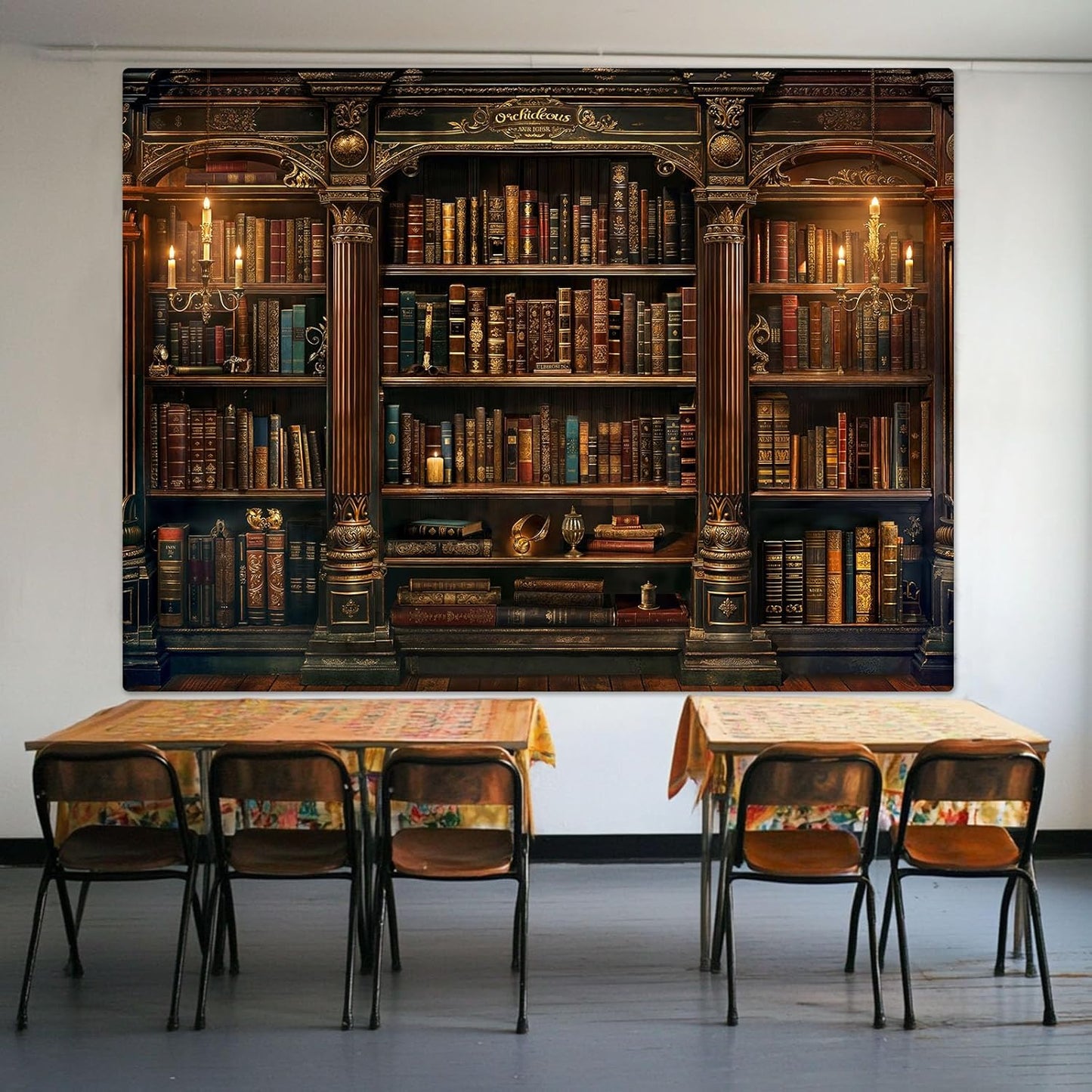 Accnicc Vintage Bookshelf Tapestry Medieval Art Book Tapestries Wall Hanging Gothic Dark Academia Retro Library Backdrop Tapestry for Bedroom Living Room Dorm Study Classroom 80× 60 inch