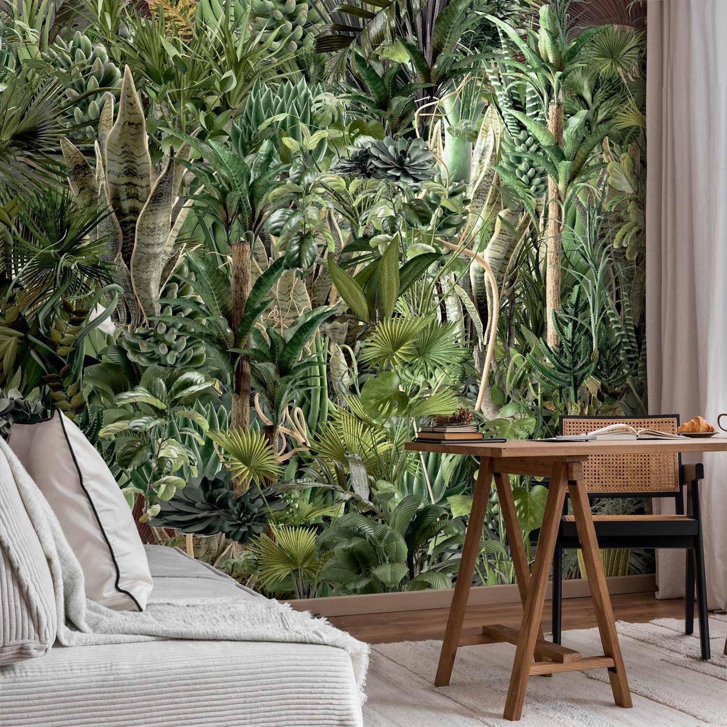 artgeist Wall Mural Leaves 138x101 in - XXL Non-Woven Wallpaper Fleece Wall Decor Photo Print Picture Image Design Plants Abstract Nature Botanical b-C-0858-a-a