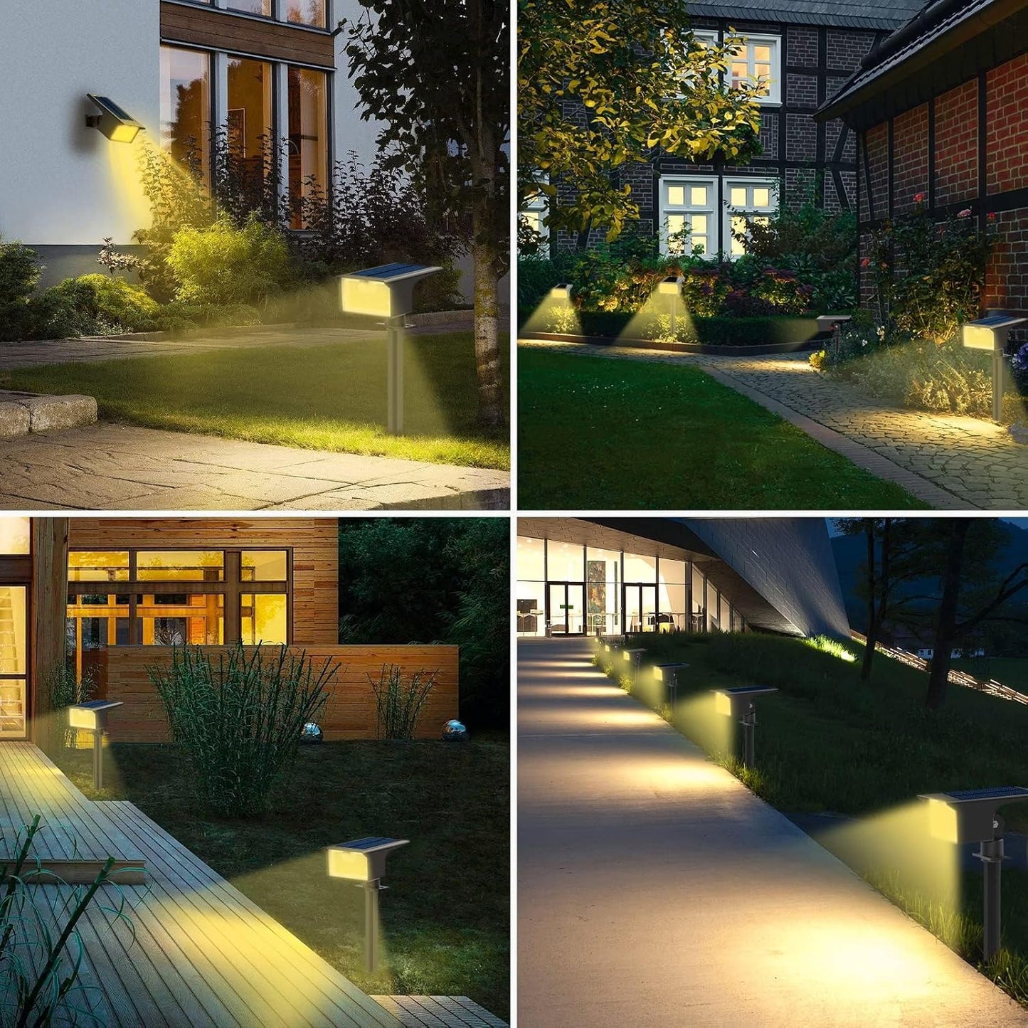 nipify Solar Spot Light, 6 Pack/62 LED, Motion Sensor, Warm White, Waterproof, for Outdoor Yard Pathway