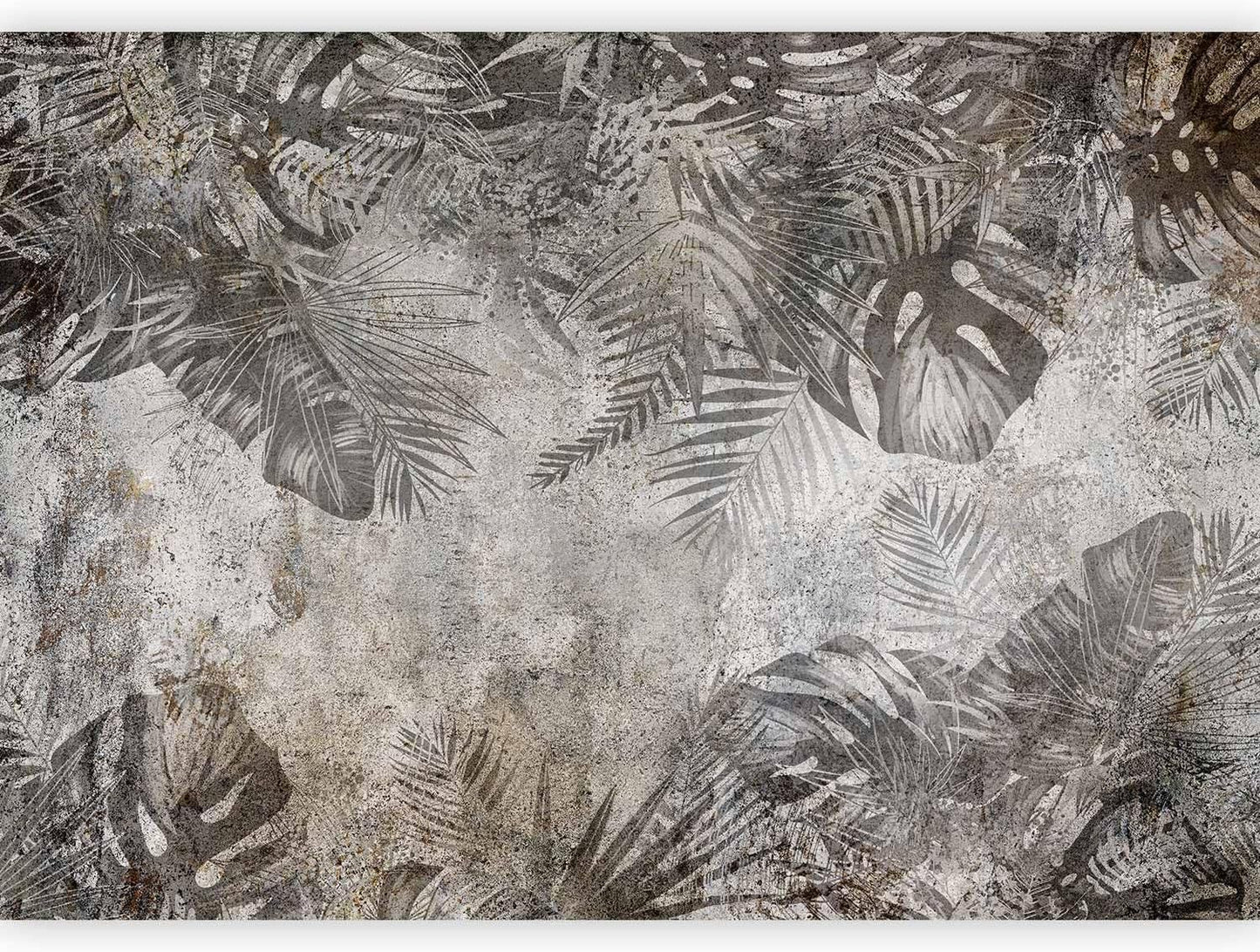 artgeist Wall Mural Tropical Leaves 173x124 in - Peel and Stick Self-Adhesive Wallpaper Removable Large Sticker Foil Wall Decor Print Picture Image Design Palms Leaves Monstera b-C-0825-a-a