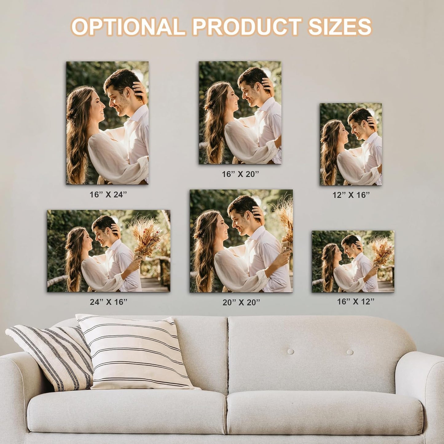 WayToLight Custom Canvas Prints with Your Photos Framed Personalized Picture Canvas Prints Wall Art Ideal for Home Decor Christmas Family Gifts (24" x 36")