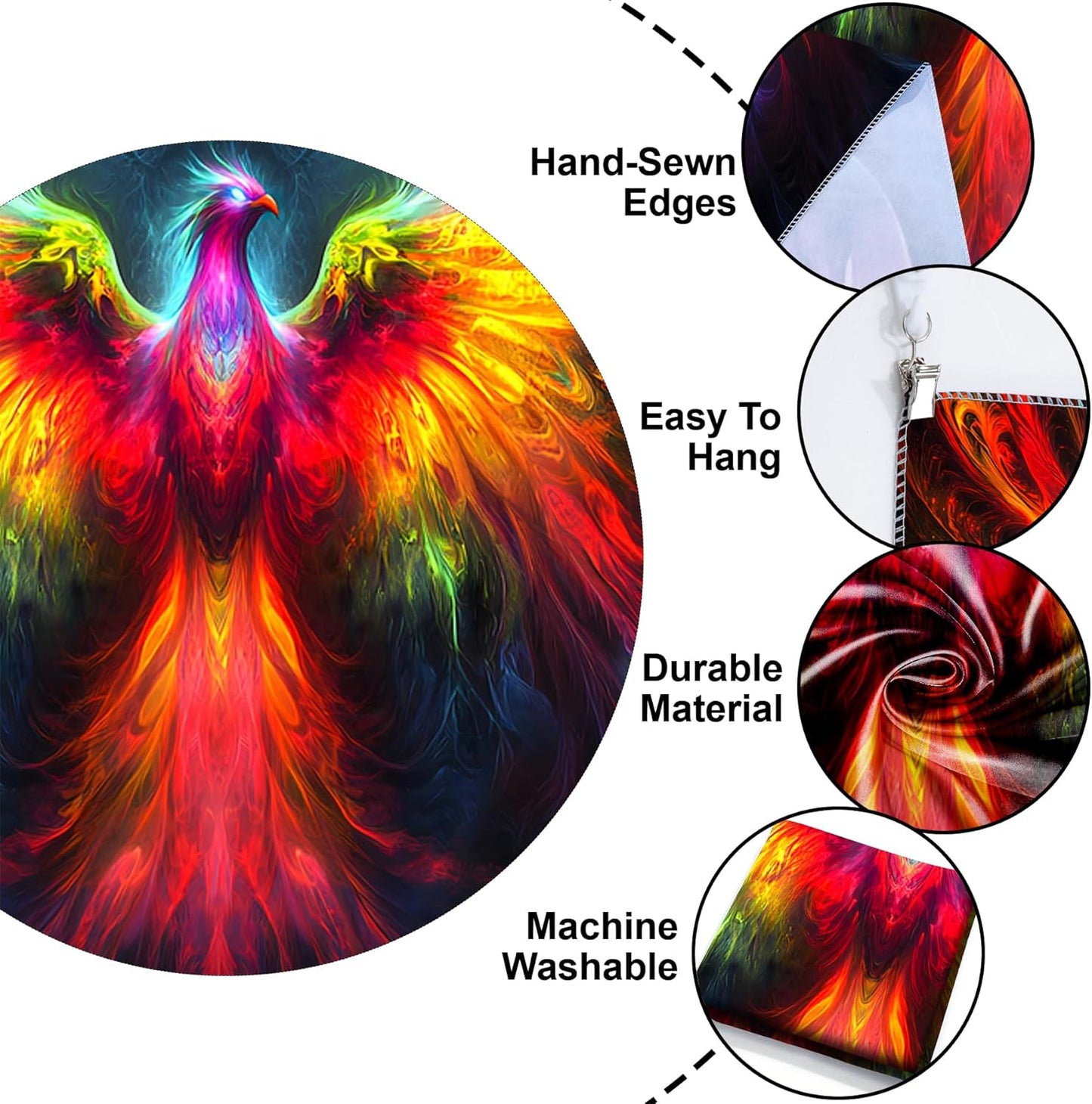 Blacklight Tapestry,WingTapestry Glow In The Dark,UV Reactive Black Light Upright Posters Wall Hanging for Bedroom Dorm Living Room Backdrop Decor (wing16, 59L" x 51W")