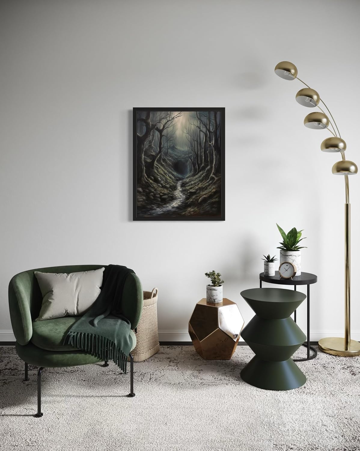 Dark Tunnel Poster Art Print, Halloween Scary Vintage Wall Art Academia Spooky Painting Decoration for Horror Prints, Gothic Posters Bedroom Decor 89 (Dark Tunnel, 16 x 20 inches, Unframed)