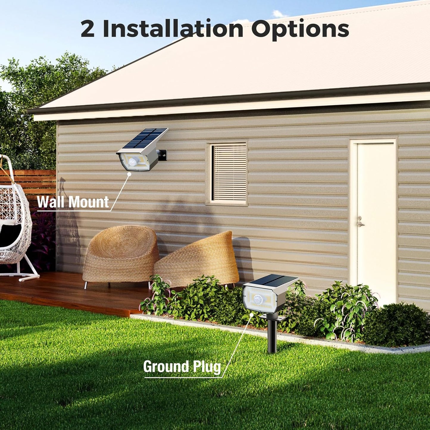 nipify 10 Pack Solar Spot Lights Outdoor Motion Sensor with 3 Modes,Solar Spotlights Outdoor Waterproof 2-in-1 Auto On/Off Landscape Lighting for Outside Yard Wall Garden Pathway, Warm White