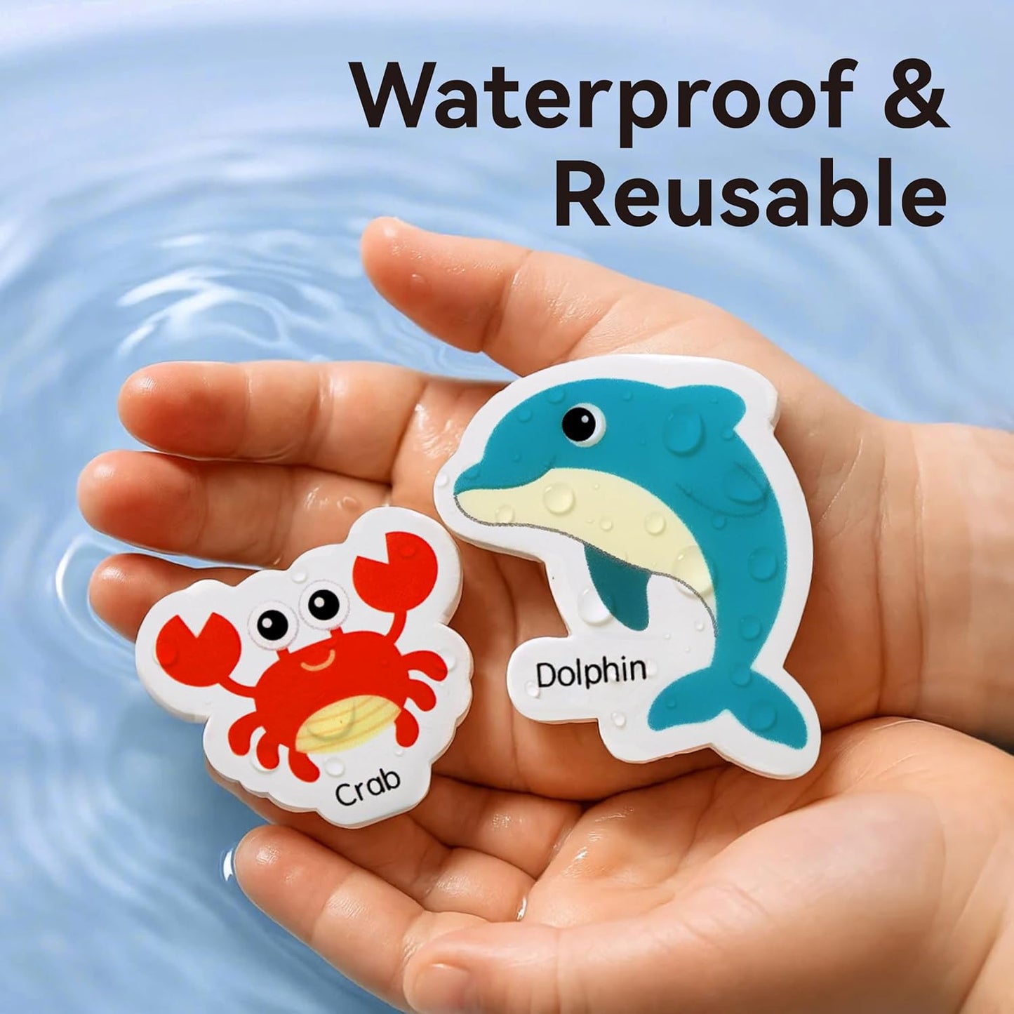 106 PCS Ocean/Animals/Insects Jelly Stickers - Thick, Removable Animal Window Clings for Toddlers. Great for Home, Classroom, Nursery Decor and Toddler Animal Party Supplies