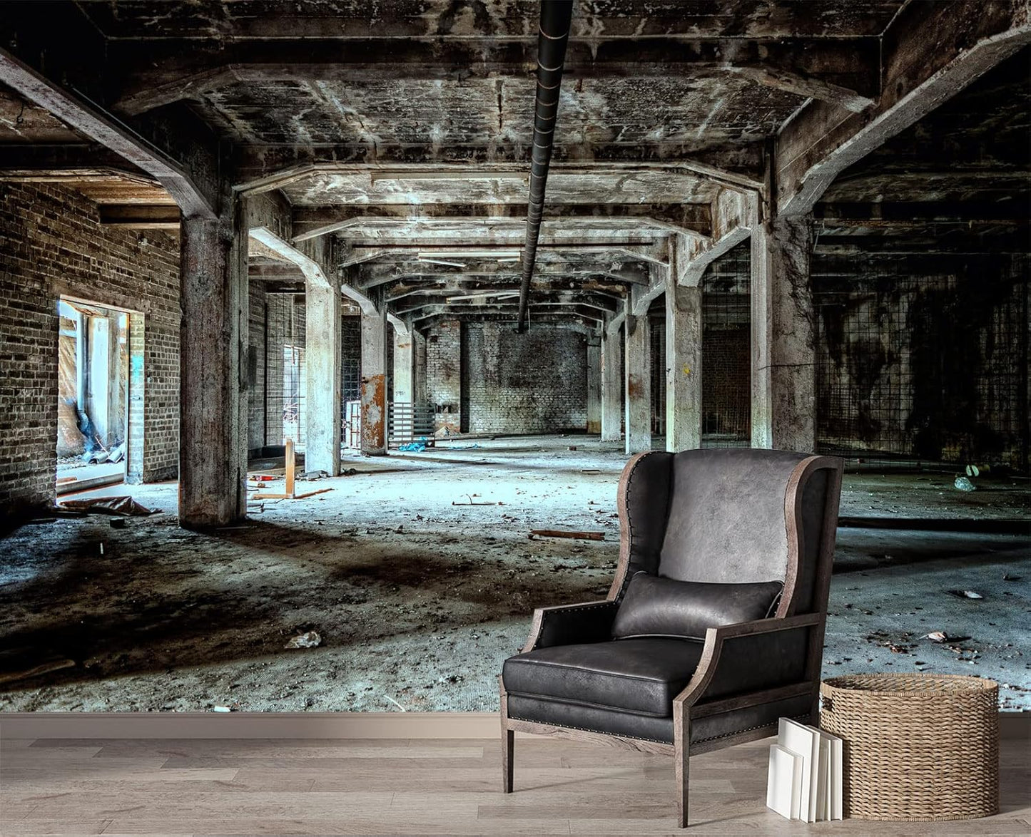 Abandoned Old Factory Buildings Wall Mural Wallpaper 103" x 69"