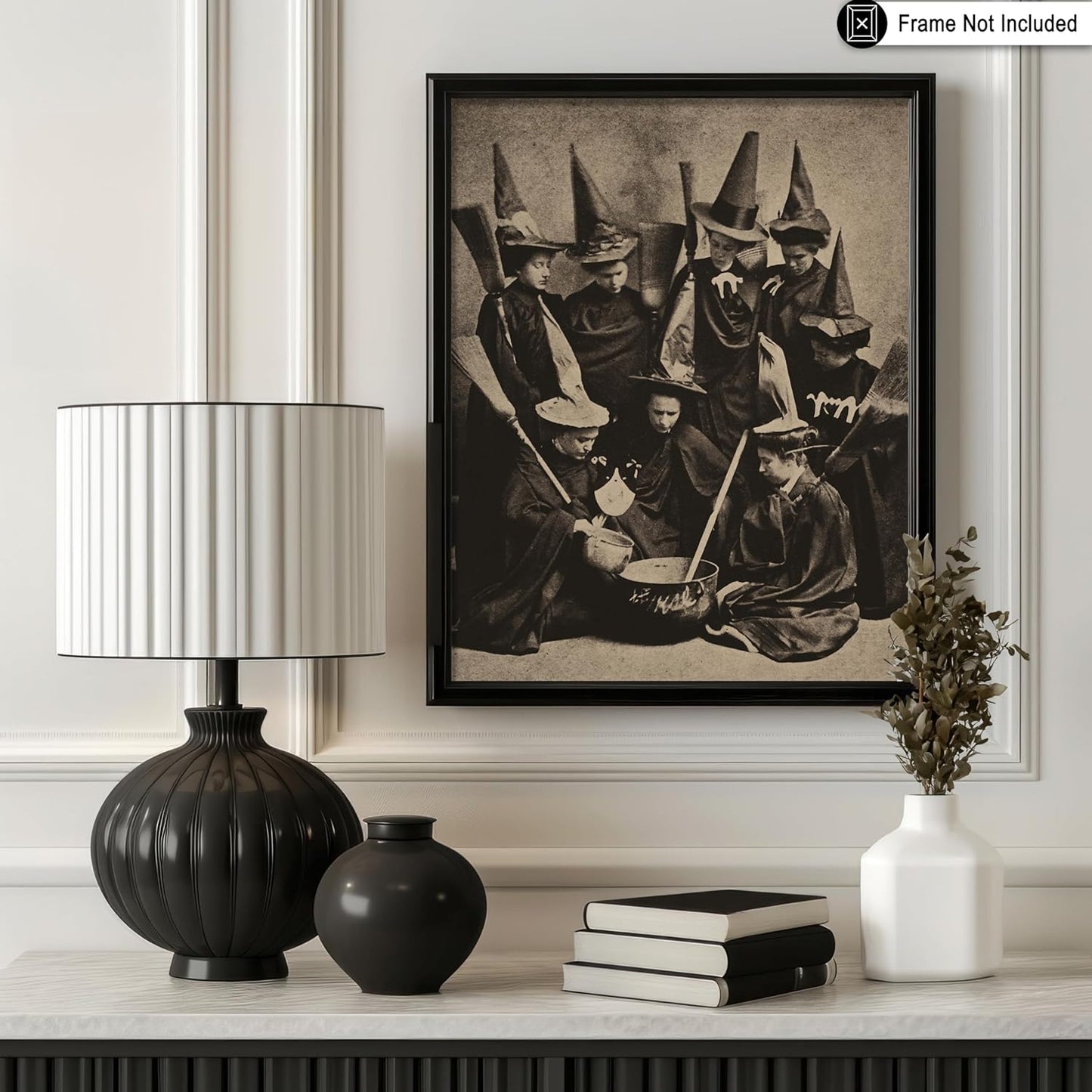 Poster Master Vintage Witches Cooking Poster - Retro Witchcraft Print - Black Magic Art - Halloween Art - Gift for Men & Women - Gothic Decor for Living Room, Bedroom or Dorm - 11x14 UNFRAMED Wall Art