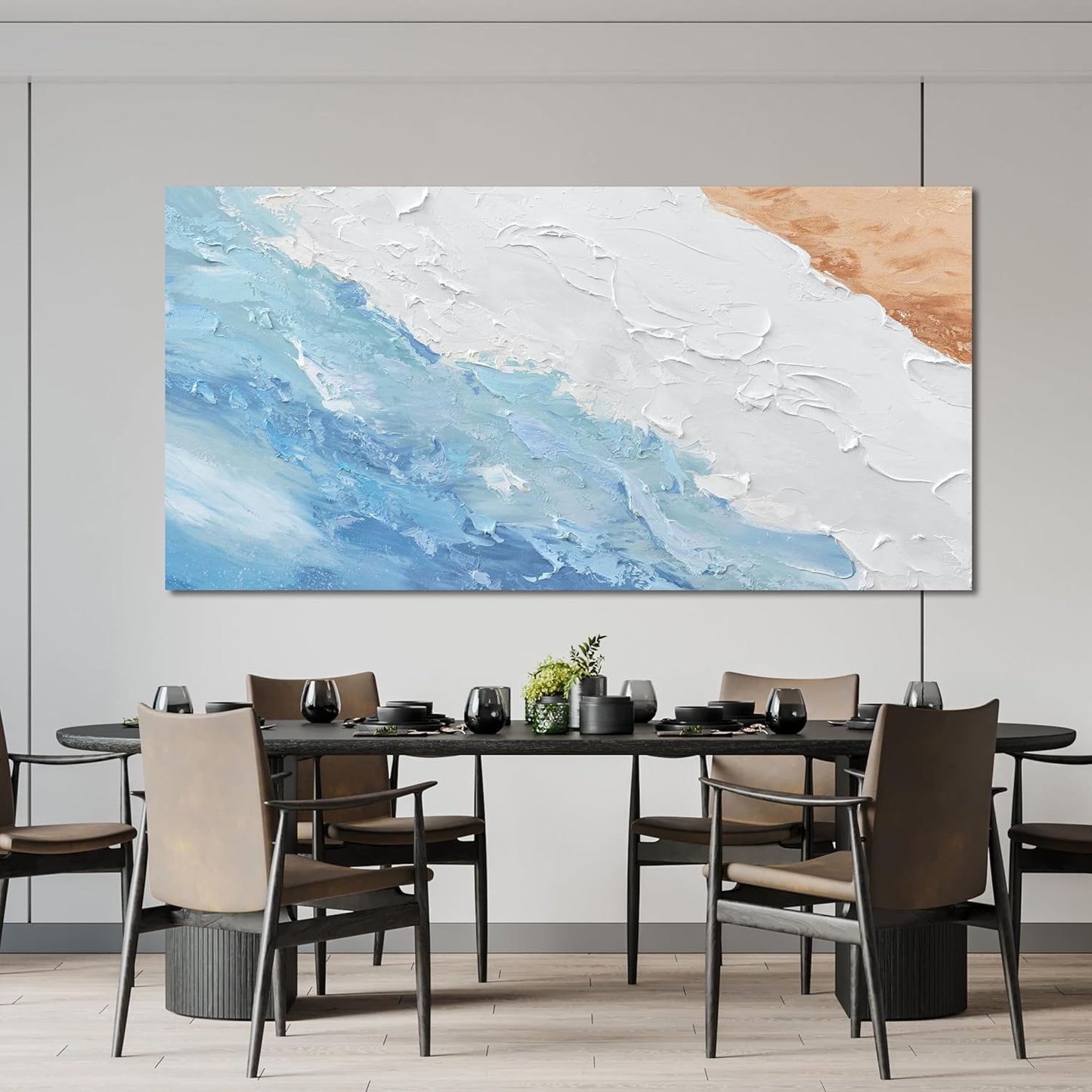 Abstract Canvas Wall Art Decor Wall Pictures for Living Room Art Work for Wall Decor Large Modern Abstract Wall Art Prints White Blue Wall Art Artwork for Walls Bedroom Office Wall Art Decor 24" X 48"