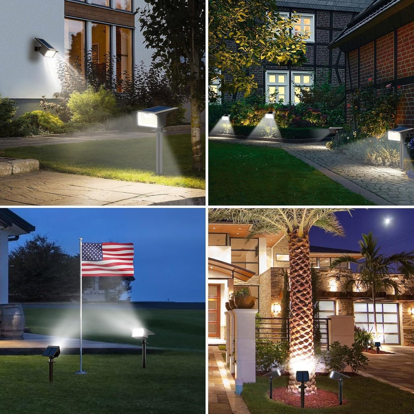 Nipify Solar Spot Lights Outdoor Motion Sensor, [2 Pack/62 LED]3 Modes Solar Landscape Spotlights Outdoor Waterproof, 2-in-1 Solar Lights Outdoor Pathway Lights for Yard Garden Wall Patio, Cool White