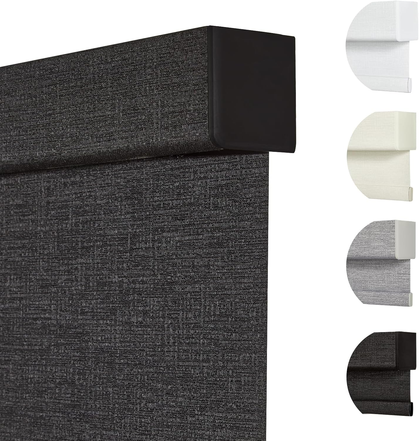 Persilux Free-Stop Cordless Blinds for Indoor Windows with Cover, Window Shades Blackout Roller Blinds, Thermal Insulated Fabric UV Protection for Kitchen, Office, Living Room, Black(54" W x 96" H)