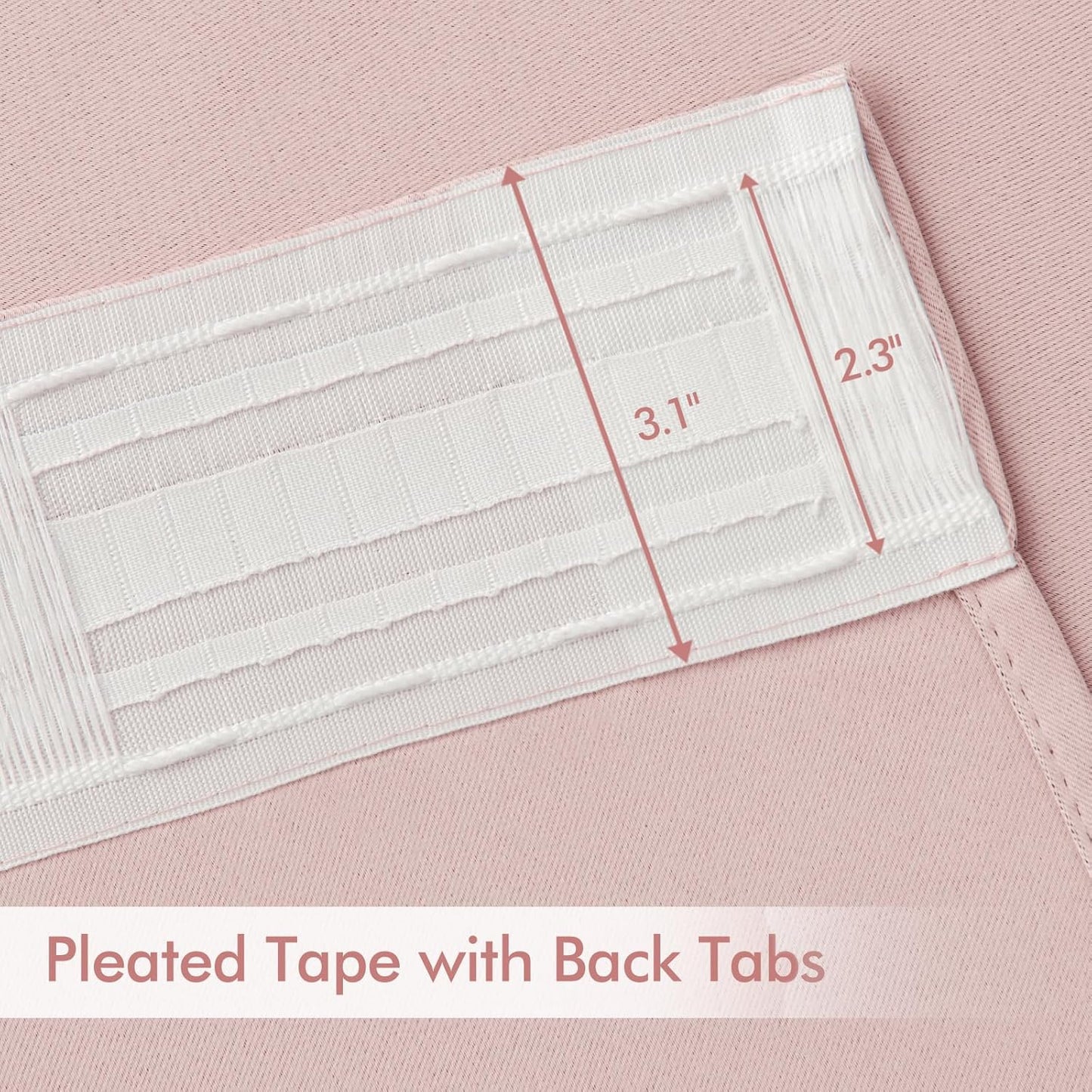 MIULEE Baby Pink Back Tab Blackout Curtains 84 Inch Length 2 Panels Set for Living Room Bedroom Privacy, Rod Pocket/Pinch Pleated Thermal Insulated Room Darkening Light Blocking Drapes, W66xL84