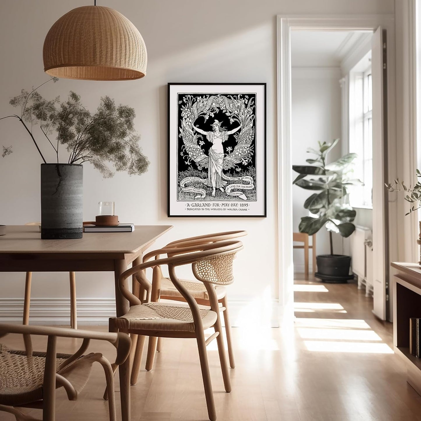 Poster Master Vintage Walter Crane Poster - Retro A Garland for May Day Print - Socialist Art - Gift for Him, Her, Men, Women - Wall Decor for Home, Office, Living Room - 11x14 UNFRAMED Wall Art