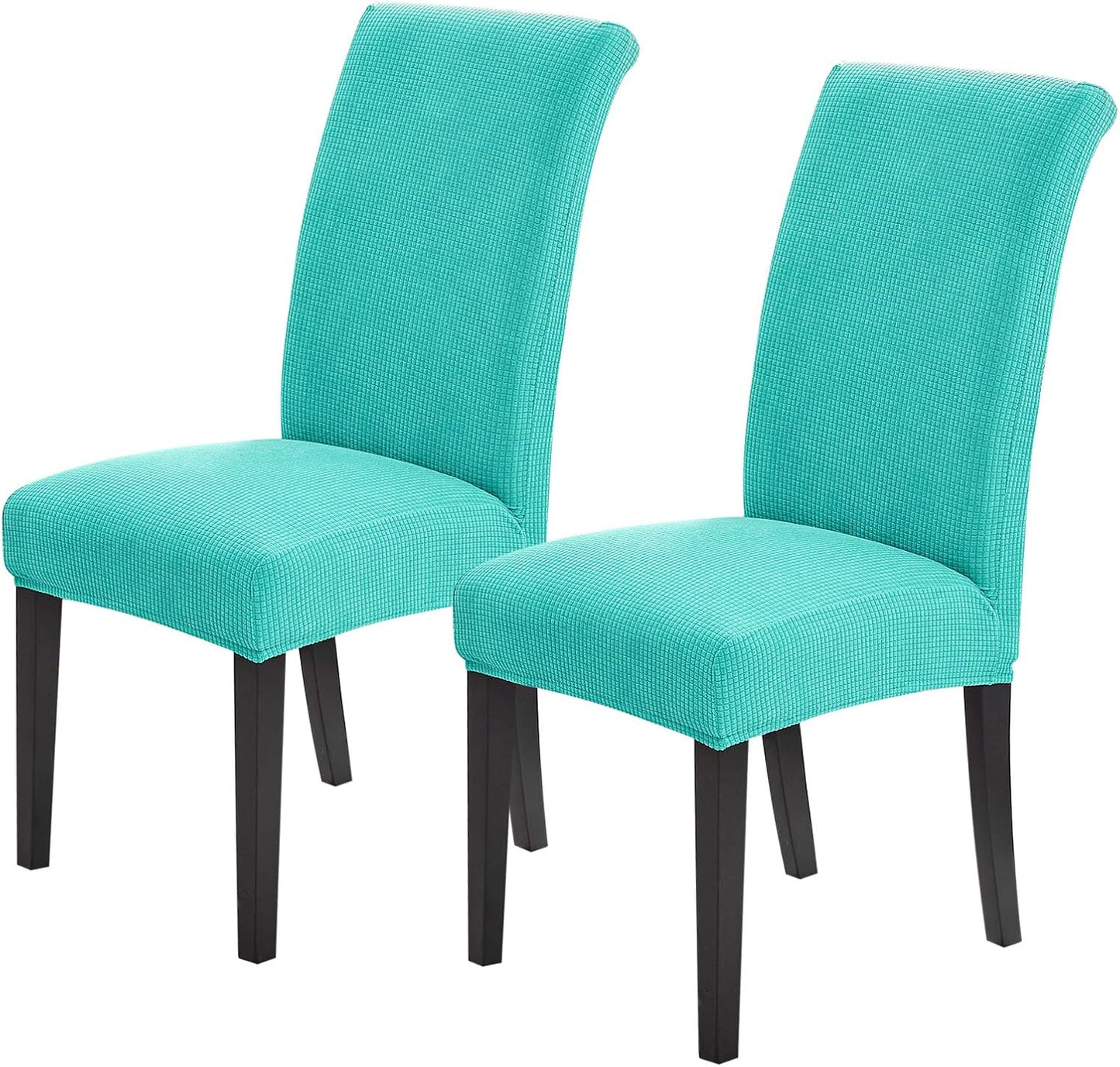 Joccun Chair Covers for Dining Room Set of 2, Dining Chair Slipcovers Stretch Dining Room Chair Covers Seat Protector,Washable Parsons Chair Cover for Home,Hotel(Turquoise,2 Pack)