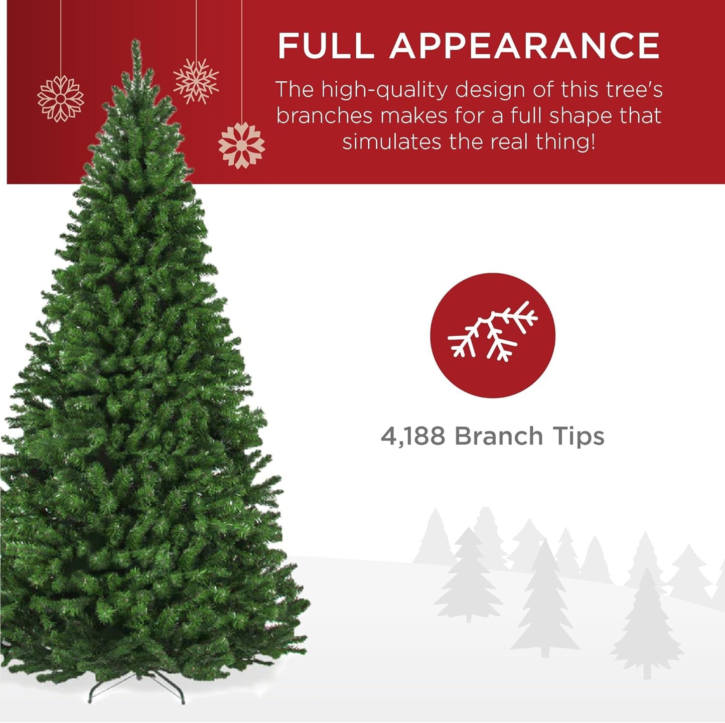 Best Choice Products Artificial Christmas Tree, 12ft Premium Unlit Realistic Spruce Holiday Décor w/Dense Branches, Easy Assembly, Metal Base
