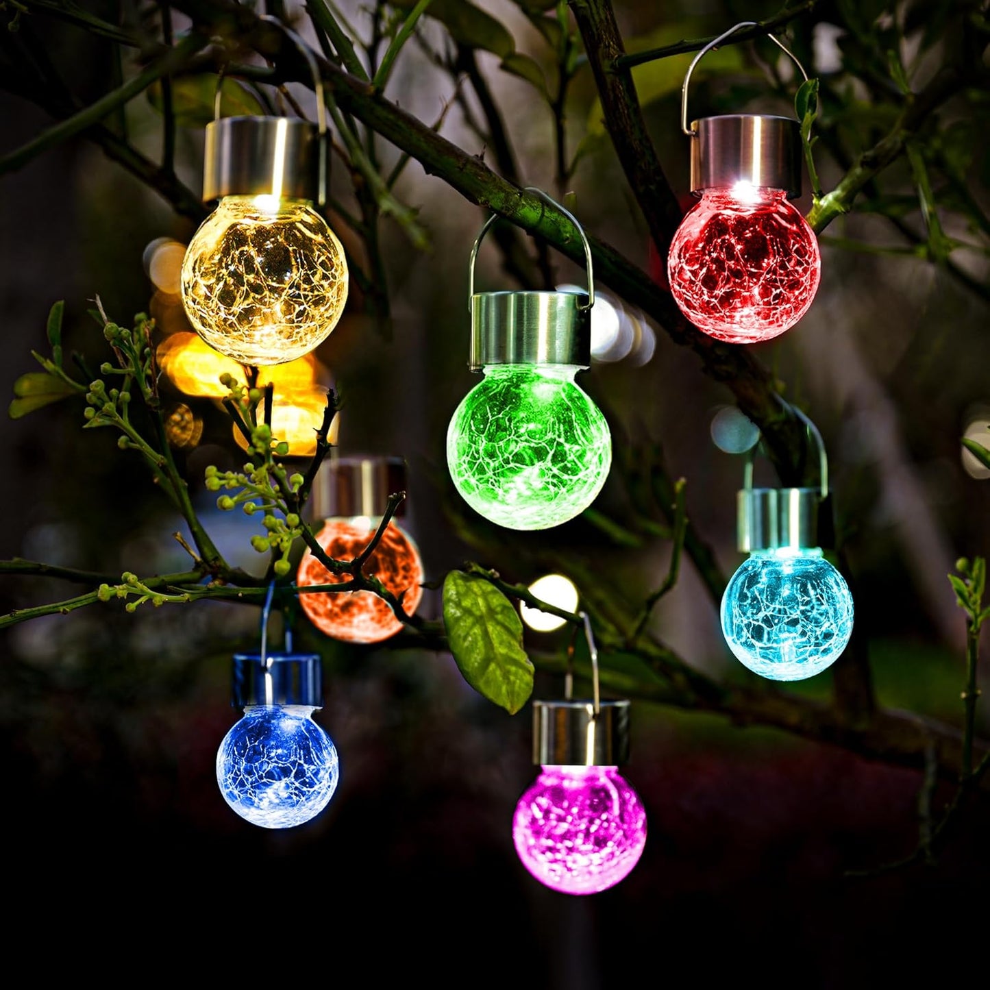 SOLPEX 12 Pack Solar Outdoor Lights Decorative, Hanging Solar Light Outdoor Solar Powered Waterproof Lights, Hanging Globe Light for Garden, Yard, Patio, Lawn, Flower Bed(Color Changing)