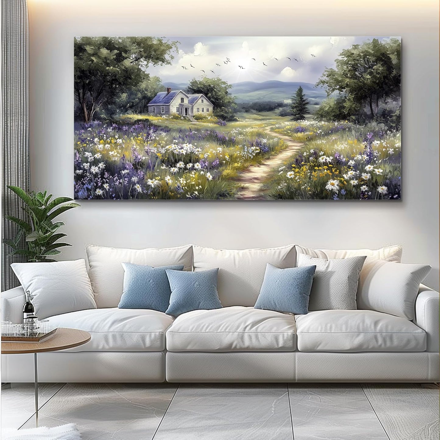 Large Wall Decor for Living Room Canvas Wall Art for Office Wall Decorations for Bedroom Garden Painting Artwork Room Home Decor 24x48 in