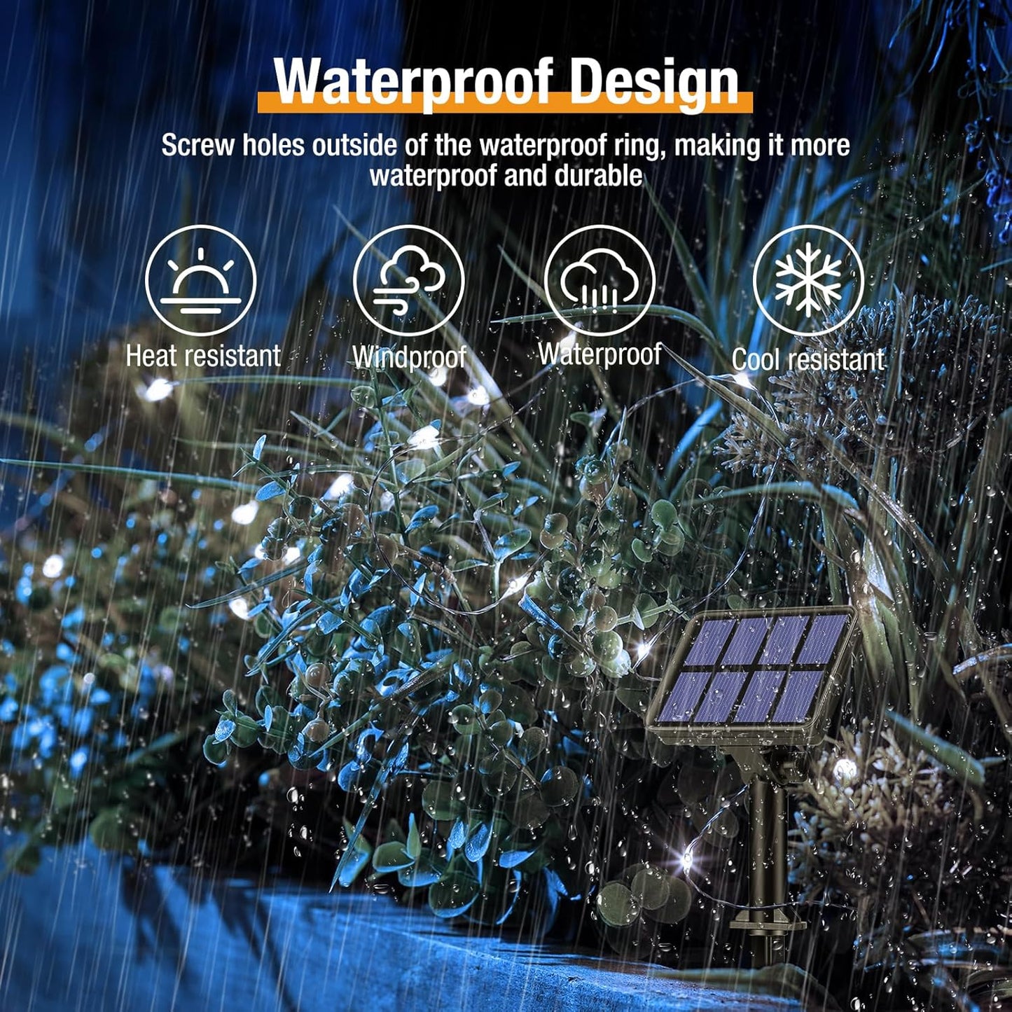 6-Pack Solar String Lights Outdoor, 480LED 198FT Solar Fairy Lights Waterproof 8 Modes Copper Wire Solar Powered Twinkle Lights for Outside Garden Patio Tree Christmas Wedding Party Decor (Cool White)