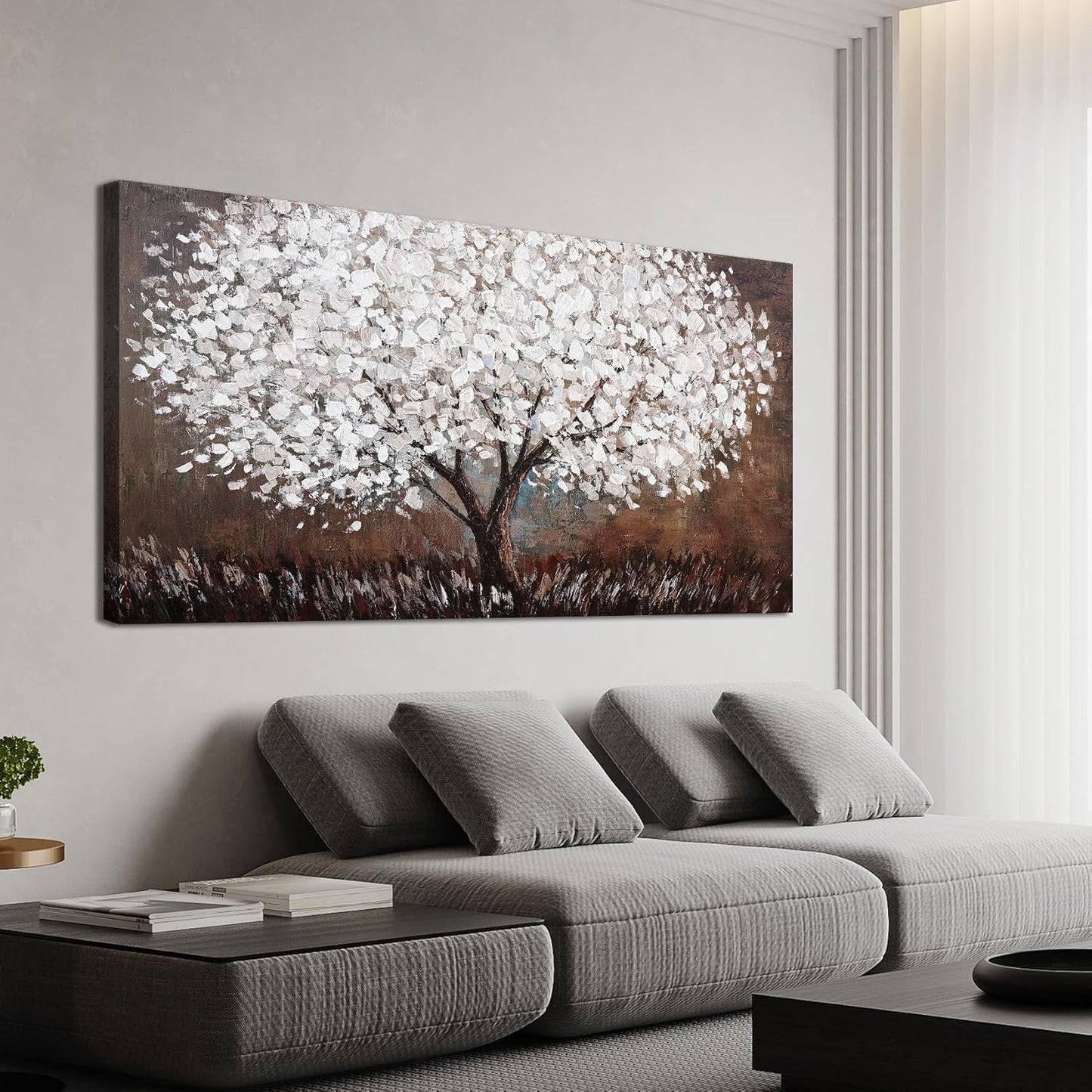 Canvas Wall Art Decor Artwork for Walls Tree of Life Wall Art for Living Room Black and White Wall Art Decor Vintage Tree Flower Wall Decor Art Paintings Prints for Room Home Office Wall Decor 20"X40"