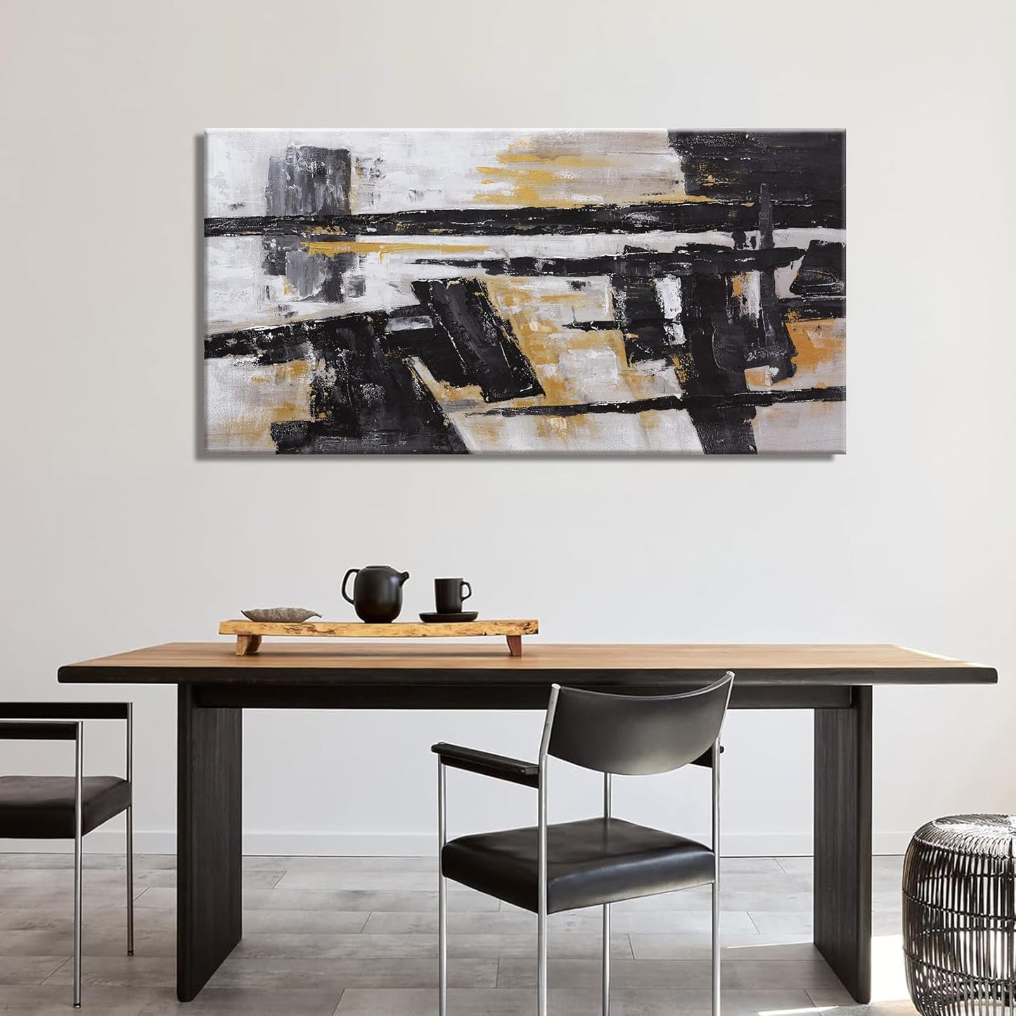 Black And Gold Abstract Wall Art Small Size Artwork Home Decoration Artwork Decor Modern Minimalist Canvas Painting Living Room Decor For Bedroom Office Wall Decor 20"X40"