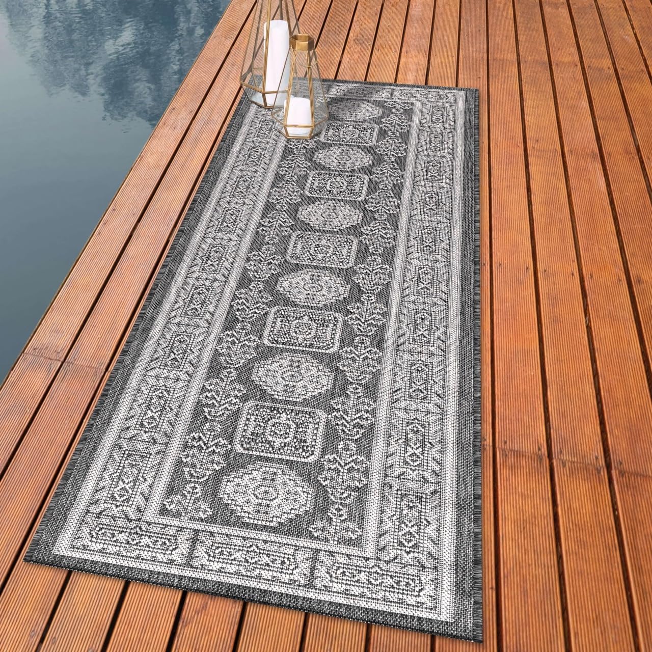 Keen Home Design Terrace Outdoor Runner Rug - 2x8 Washable Indoor/Outdoor Rug for Patio, Kitchen, Balcony, Beach, Garden, Deck and Porch, Size: 2'2"x7'7"