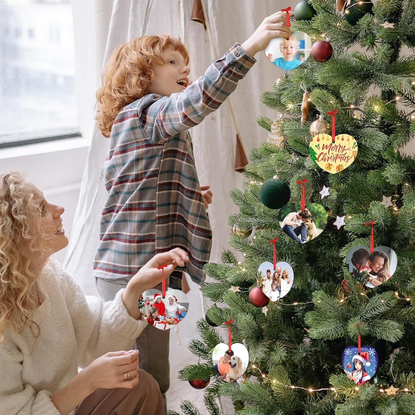 Personalized Christmas Ornaments 2025 - Custom Photo Ornament Customized Xmas Wood Ornament Gift for Christmas Tree Decoration