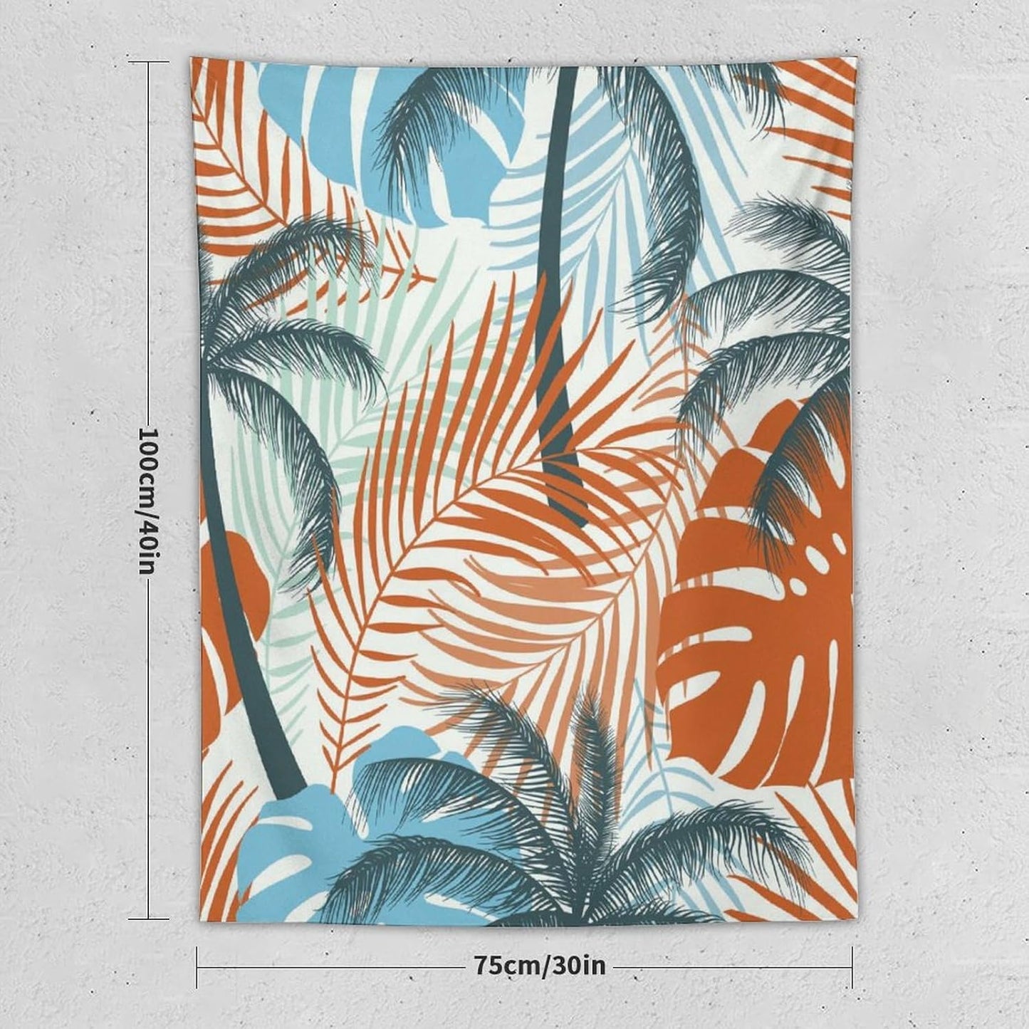 ICMOLYYENLO Palm Leaf Tapestry Wall Hanging, Tropical Leaves Plant Jungle Green Hawaiian Art Home Decor for Guest Bedroom Living Room Dormitory 30" x40