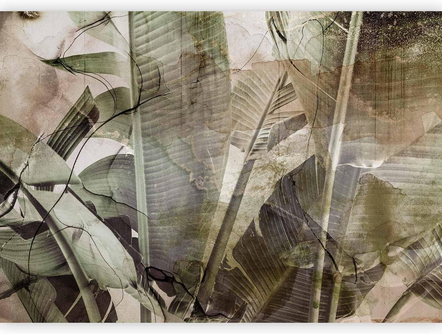 artgeist Wall Mural Tropical Leaves 177x124 in - XXL Non-Woven Wallpaper Fleece Wall Decor Photo Print Picture Image Design Plant Jungle Nature Like Painted b-C-0776-a-a