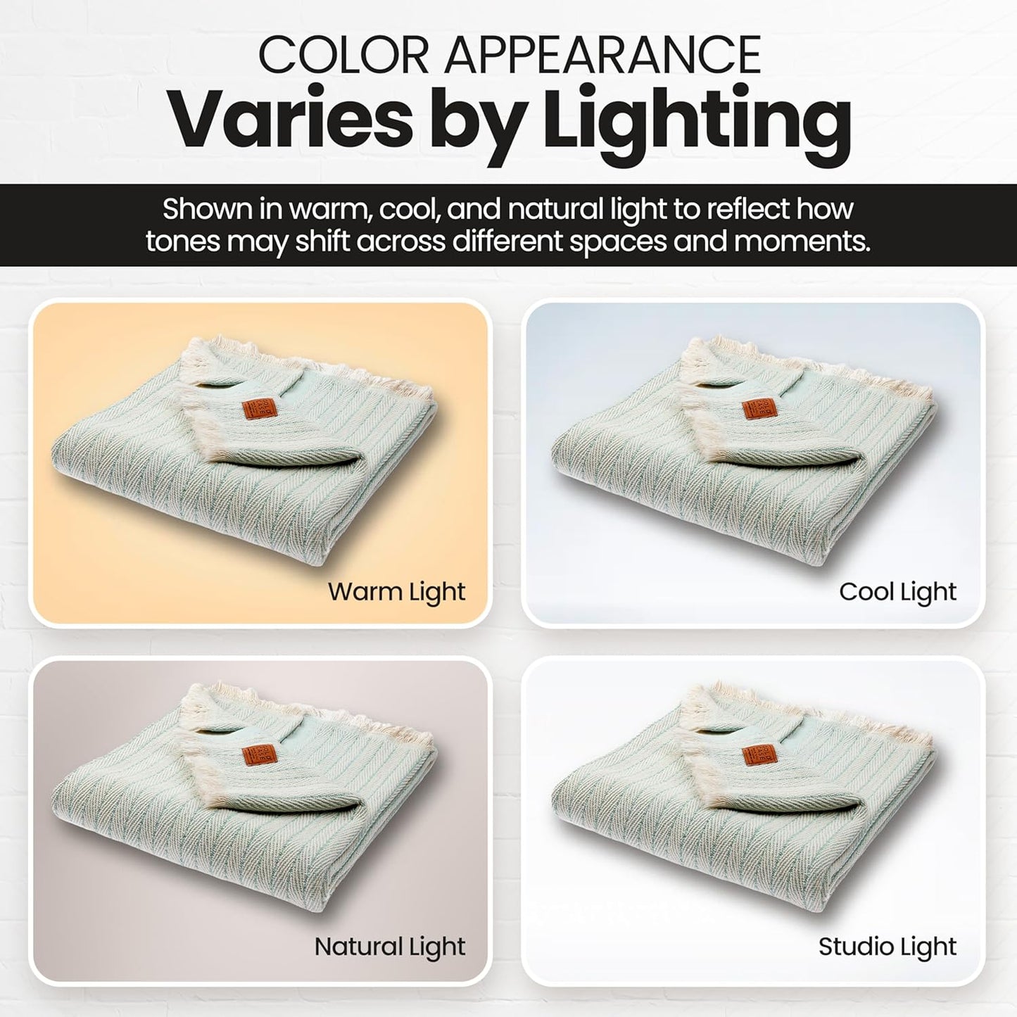 Gold Case Throw Blanket for Couch – 100% Recycled Turkish Cotton Blankets & Throws – Elegant Decorative Throw Blankets for Living Room Sofa – Woven Throws for Couch – Aqua – 60x80