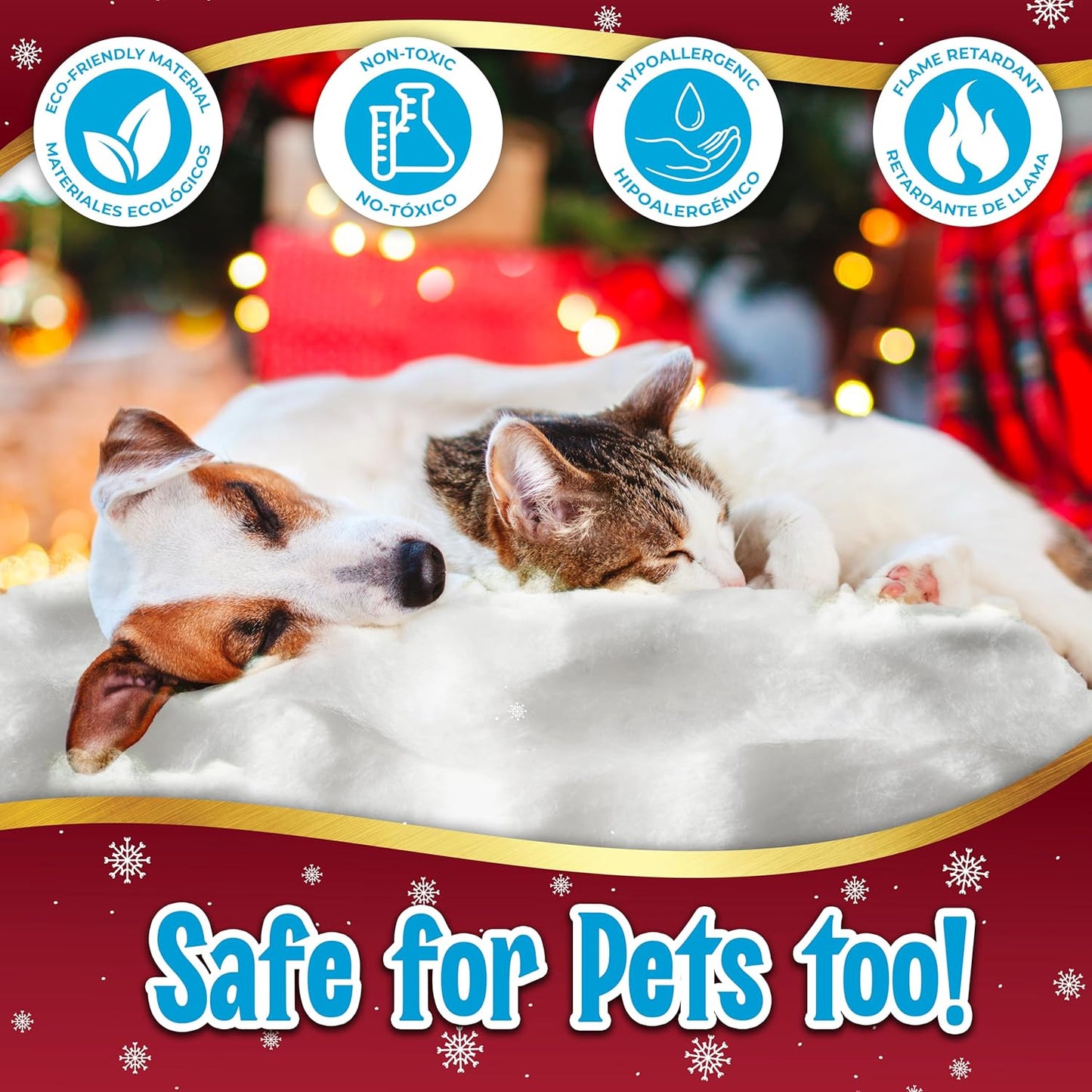 stargo 4 Pack Fake Snow Blanket Roll for Christmas Village Displays, Christmas Tree Deocration - Thick White Soft Fluffy Faux Snow Backdrop Artificial Snow Blanket Cover (Each Roll 2.6 x 7.8ft)