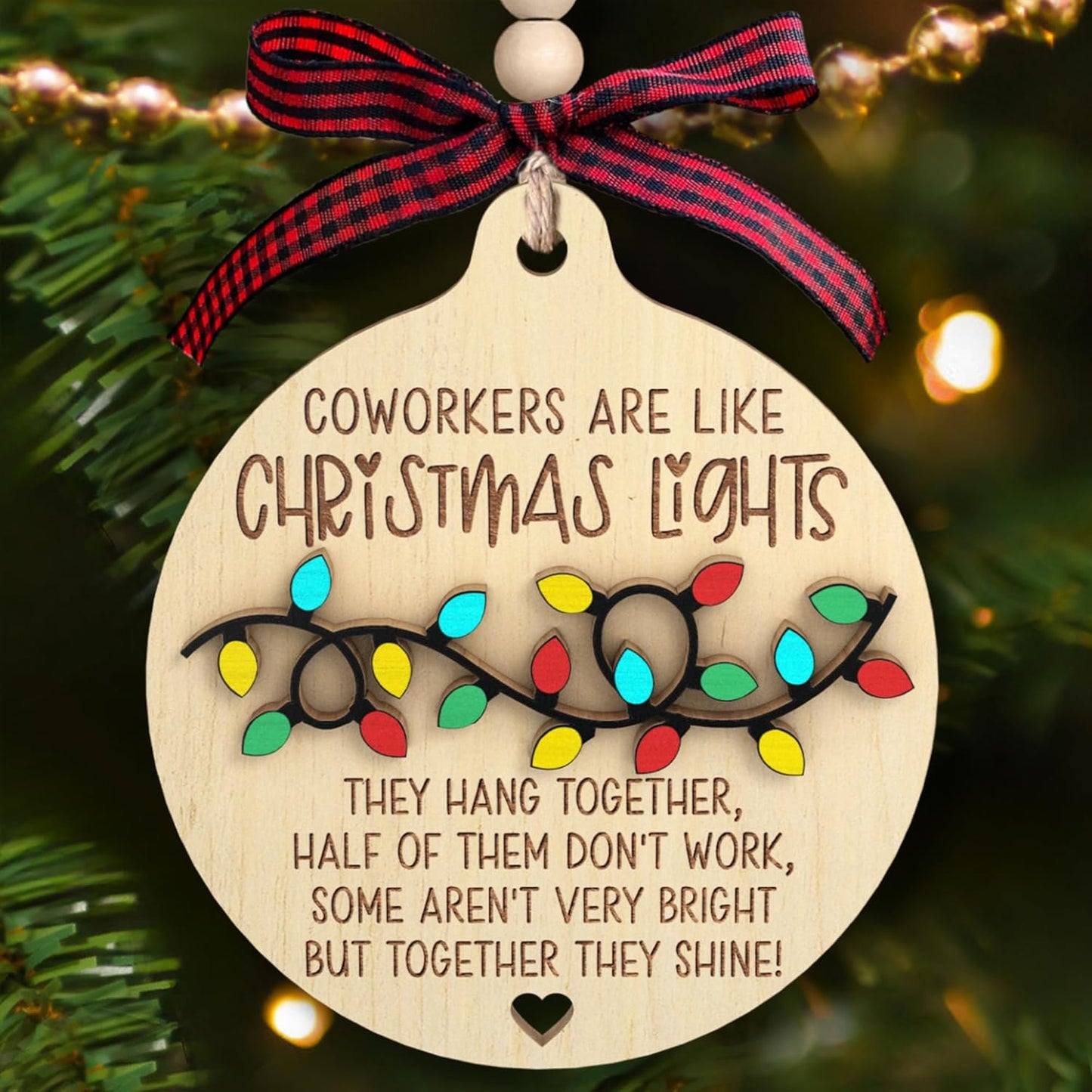 Coworker Gifts - Gifts for Coworker, Coworkers Gift for Women - Coworkers Christmas Ornaments 2024 - Wood Ornament