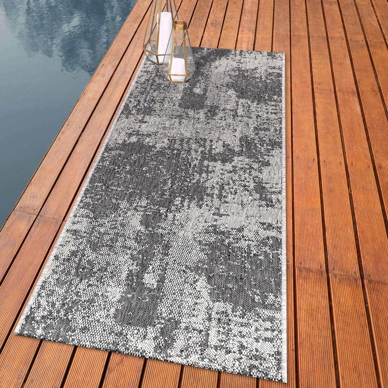 Keen Home Design Terrace Outdoor Runner Rug - 2x8 Washable Indoor/Outdoor Rug for Patio, Kitchen, Balcony, Beach, Garden, Deck and Porch, Size: 2'2"x7'7"