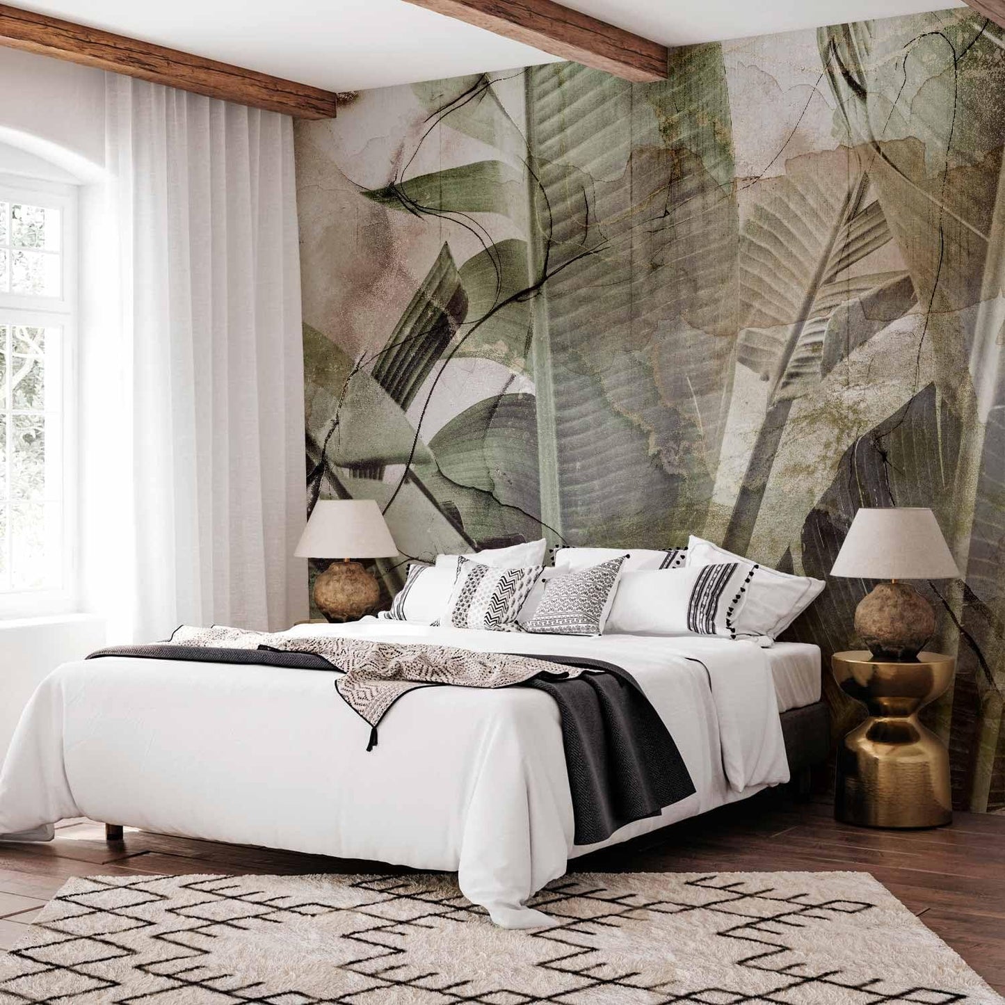 artgeist Premium Wall Mural Tropical Leaves 79x55 in - XXL Non-Woven Wallpaper Fleece Wall Decor Photo Print Picture Image Design Plant Jungle Nature Like Painted b-C-0776-a-a