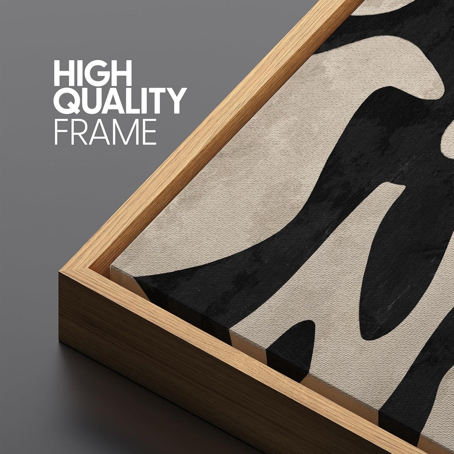 MUDECOR Large Framed Canvas Print Wall Art Abstract Contours Black and White Illustrations Antique Retro Fine Art Illustrations Decorative Colorful for Bedroom - 60"x20"