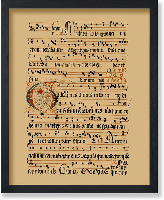 Poster Master Vintage Hymnal Poster - Retro Music Print - Gift for Artist, Friend - Graduale Aboense, Gregorian Chant Manuscript, Score - Wall Decor for Living Room, Bedroom, 18x24 Unframed Wall Art