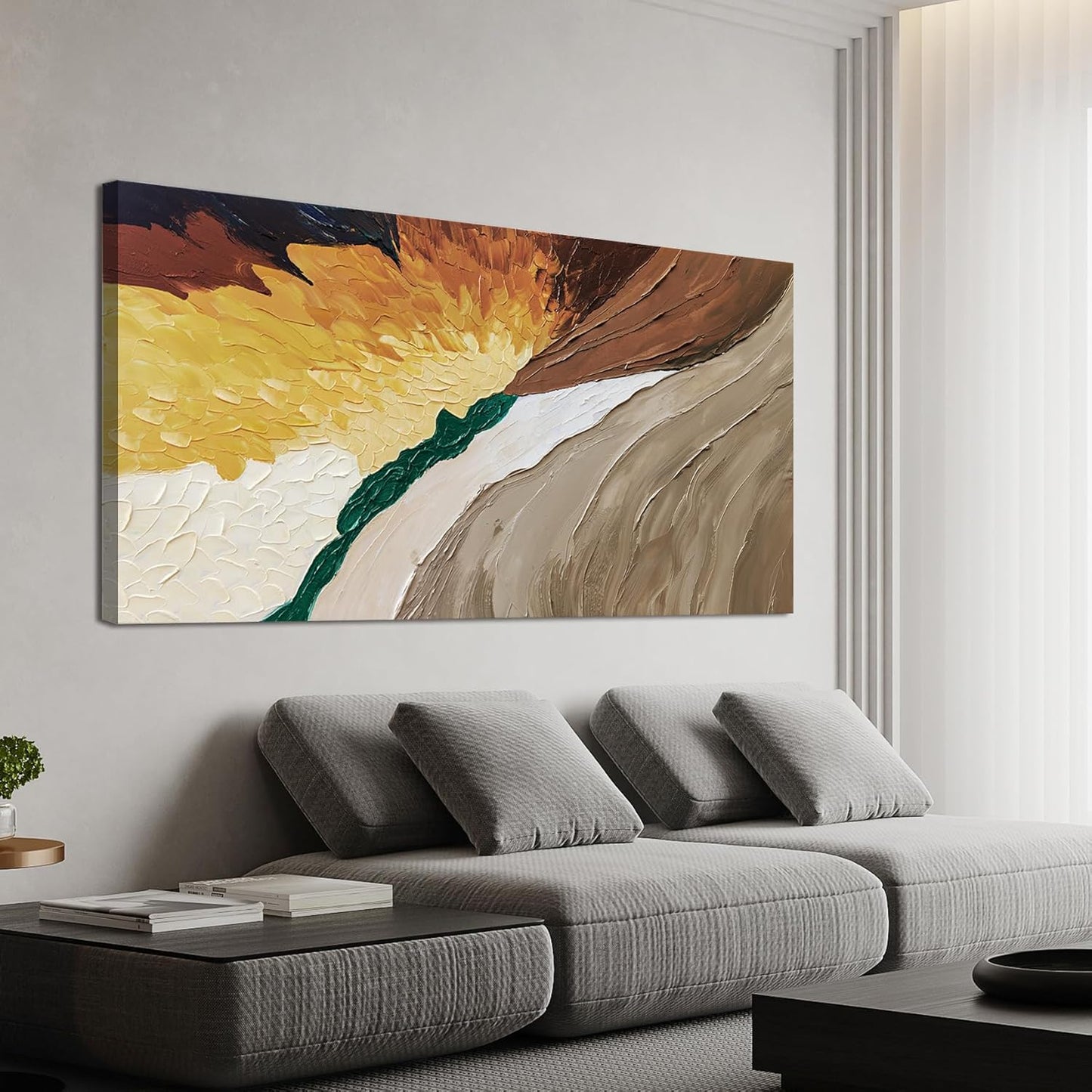 AIXMGSJS Canvas Wall Art Decor Wall Art Pictures for Living Room Canvas Art Wall Decor Abstract Colorful Wall Art Prints Modern Green Wall Art Abstract Artwork for Walls Home Office Decor 20" X 40"