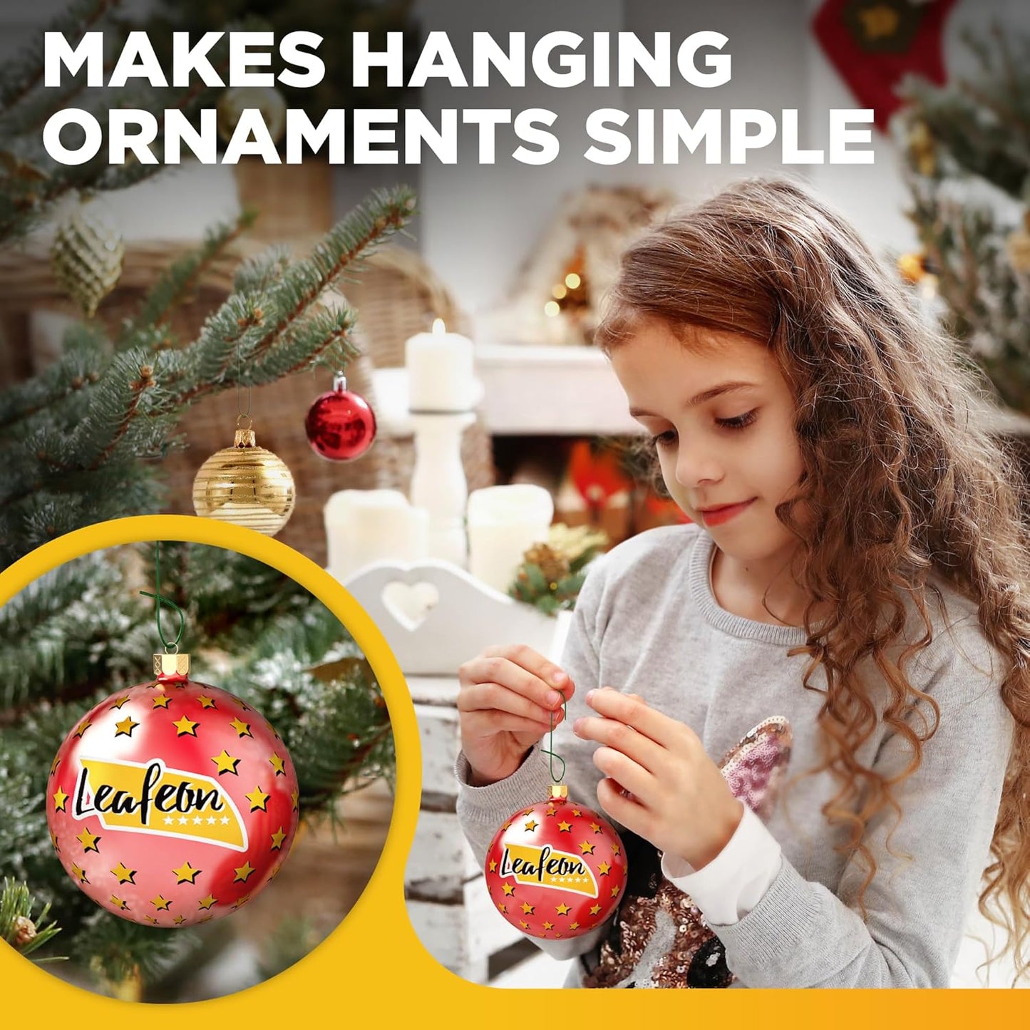 Leafeon 300 Pack Christmas Ornament Hooks for Christmas Tree Decoration – The Best Holiday Ornament Hangers (Green)