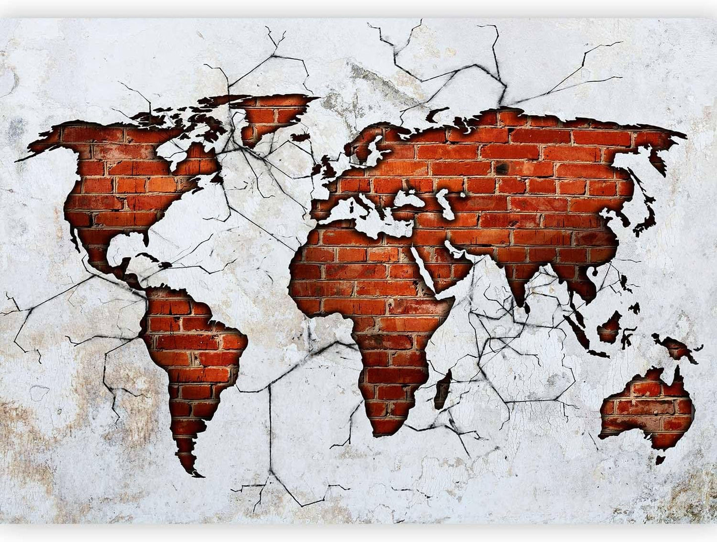 artgeist Wall Mural World Map 116x83 in - XXL Peel and Stick Self-Adhesive Wallpaper Removable Large Sticker Foil Wall Decor Print Picture Image Design Map of The World k-A-0495-a-a