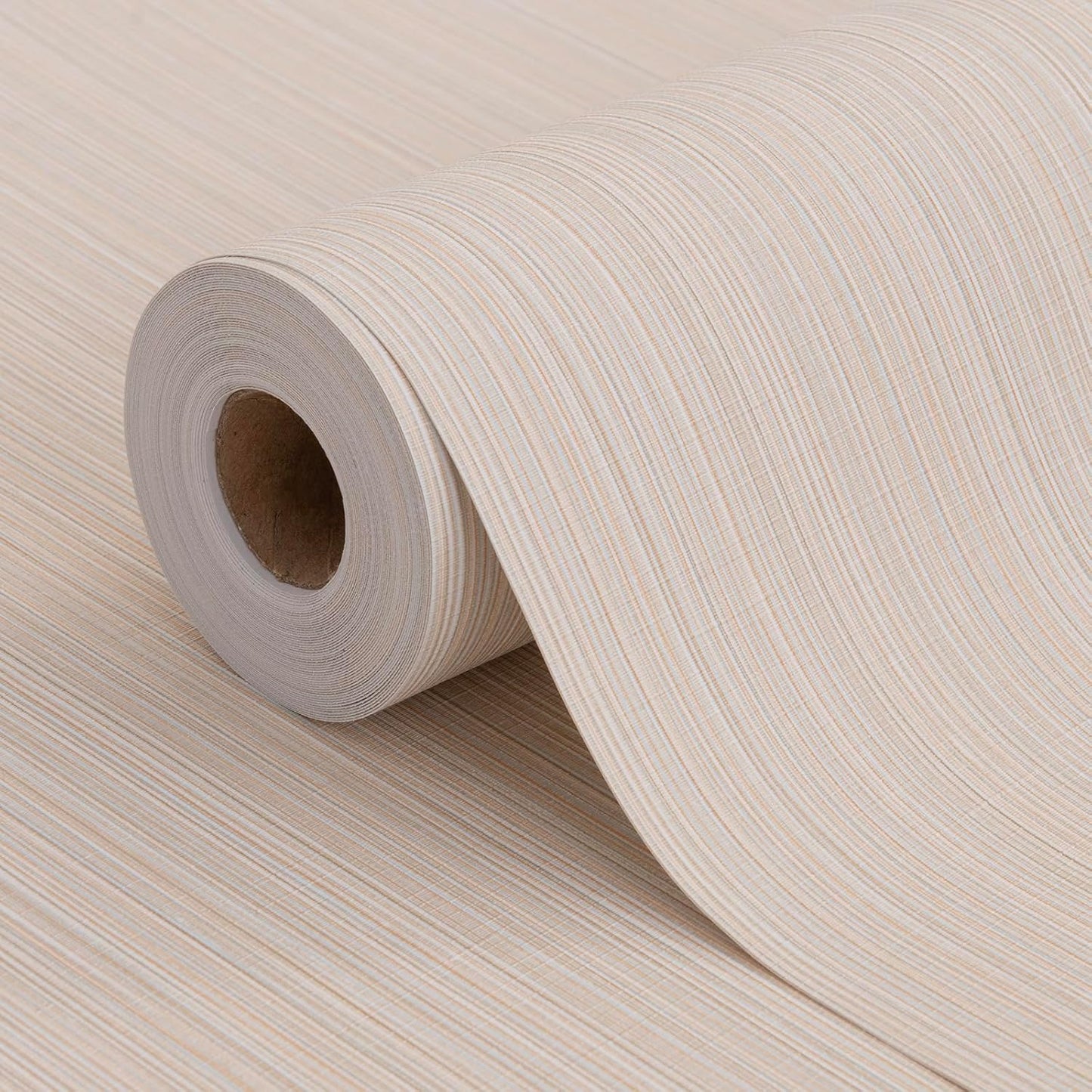 Grasscloth Peel and Stick Wallpaper 20.8"x394" Beige Thick Fabric Textured Linen Classic Faux Grassweave Neutral Removable Wallpaper Vinyl Film Roll for Home Use