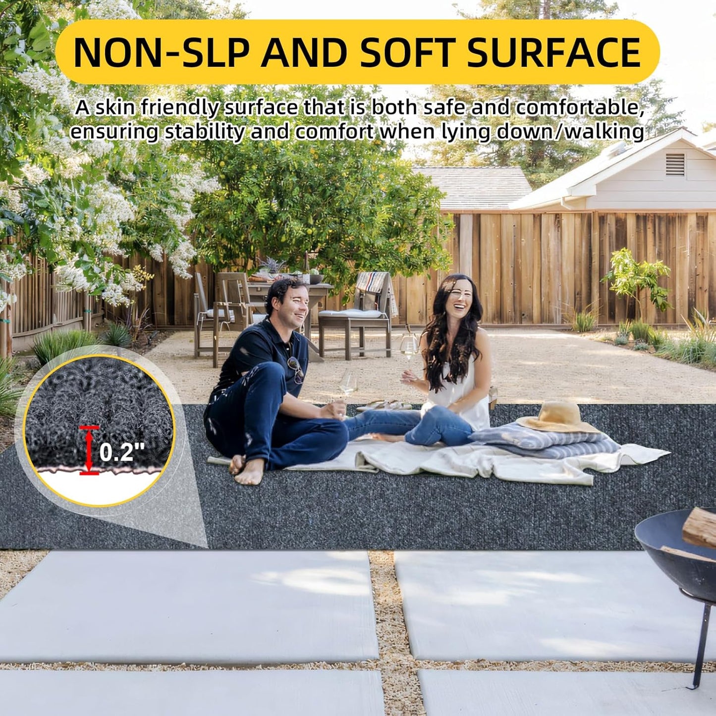 Marine Carpet,5 FT x 15 FT Dark Gray Indoor Outdoor Carpet 0.2" Thick Boat Carpet with Water-Proof TPE Backing, Non-Slide Outdoor Marine Carpet Roll for Home, Patio, Porch, Deck