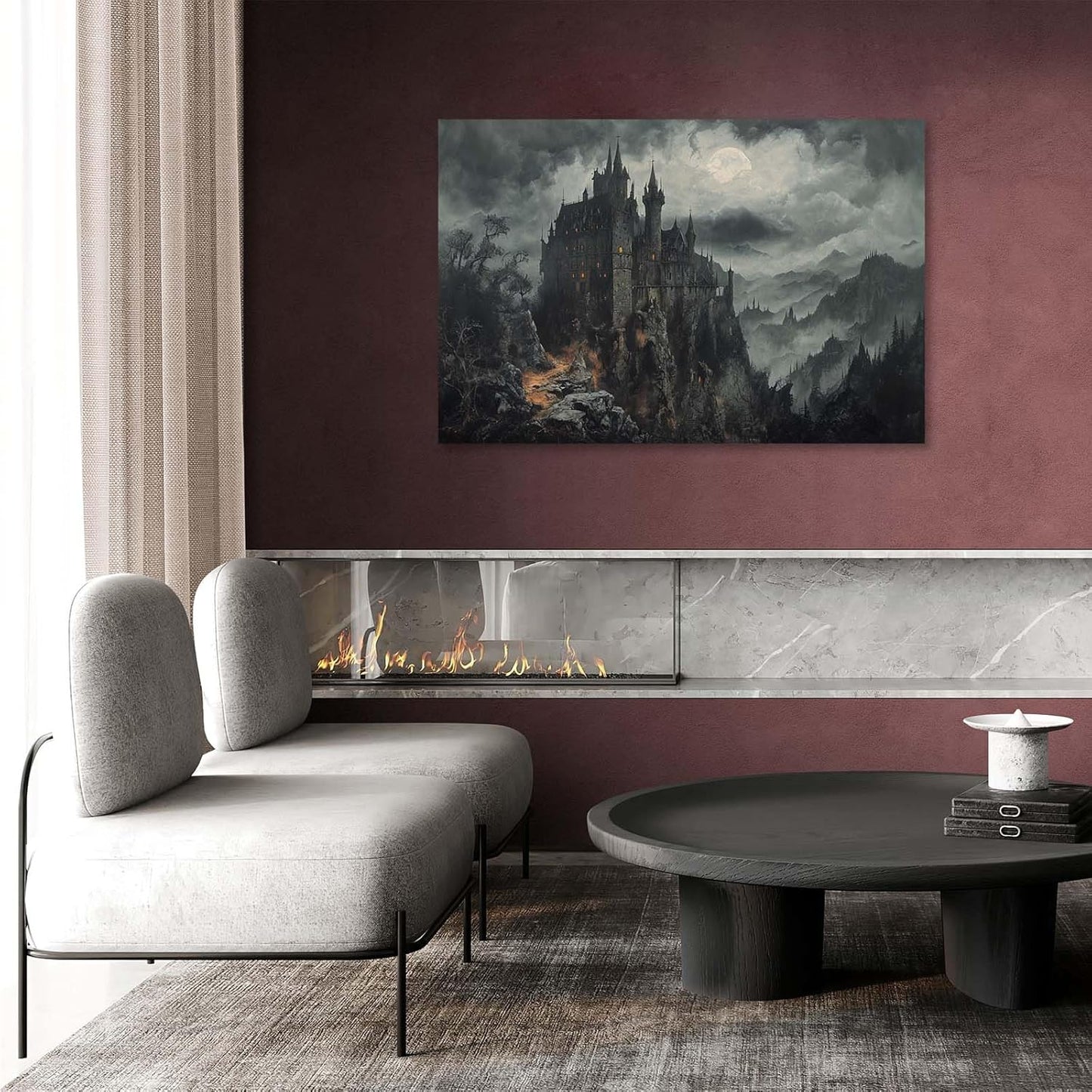 JFHCQJPK Vintage Castle Poster Dark Academy Victorian Gothic Castle Wall Art Poster Moody Mystical Art Print Suitable for Home Living Room Bedroom28x40in Frameless