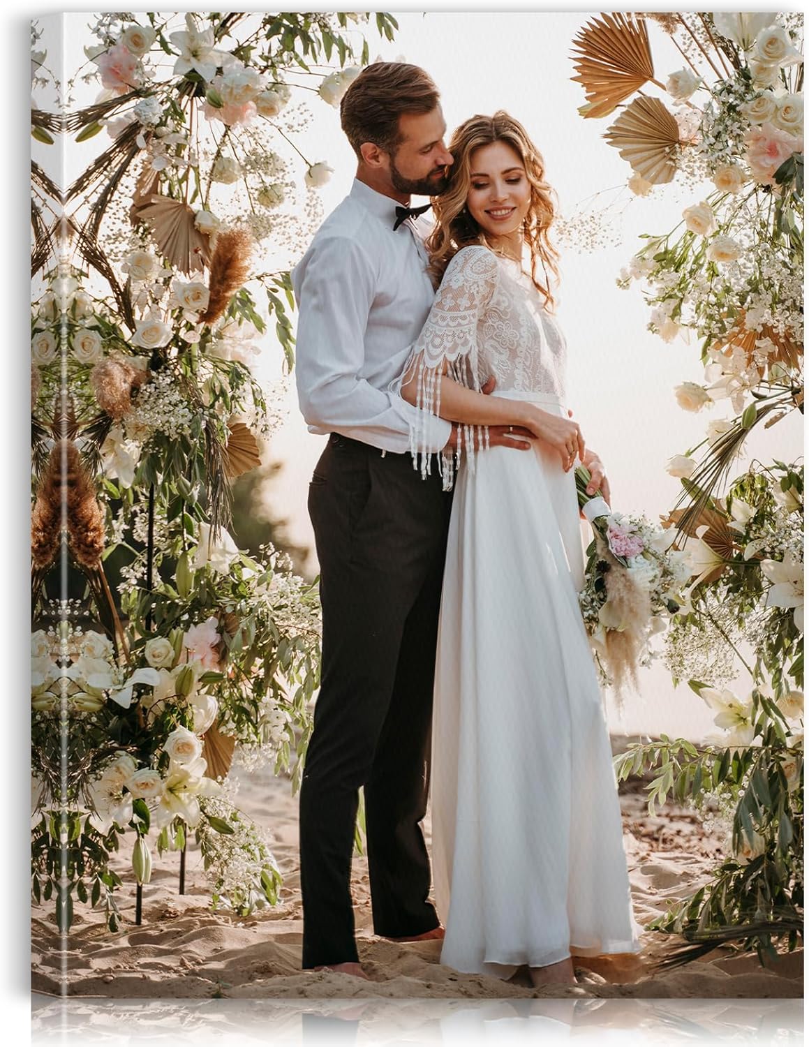 Custom Canvas Prints with Your Photos - Personalized Pictures Print, Customized Photo Gifts, Wall Art Poster Canvas Printing for Wedding, Family, Baby, Pets, Home Office Decor, Wrapped Frame 12x16