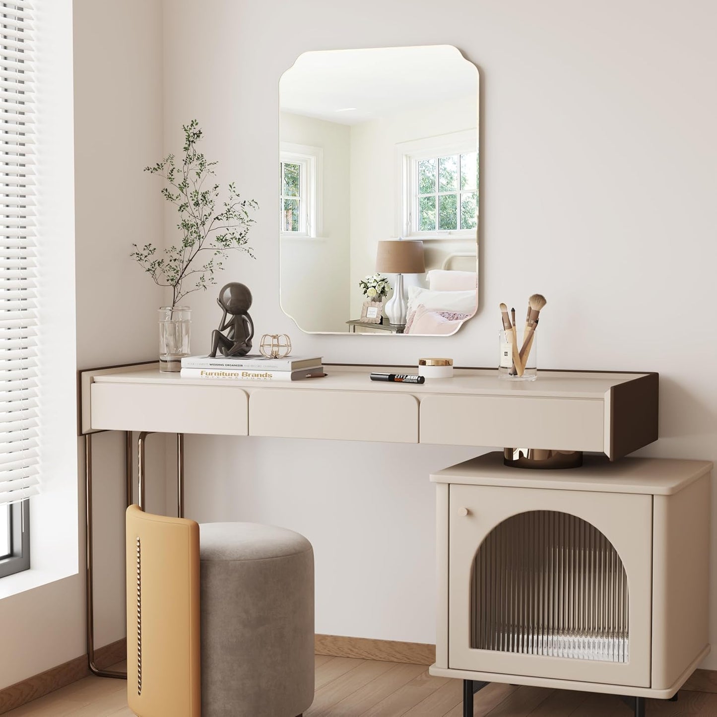 Bathroom Mirrors for Over Sink, Frameless Mirrors for Wall, 24x18 Inch Beveled Bathroom Mirror, Bathroom Vanity Mirror for Bedroom Living Room Entryway Home Decor