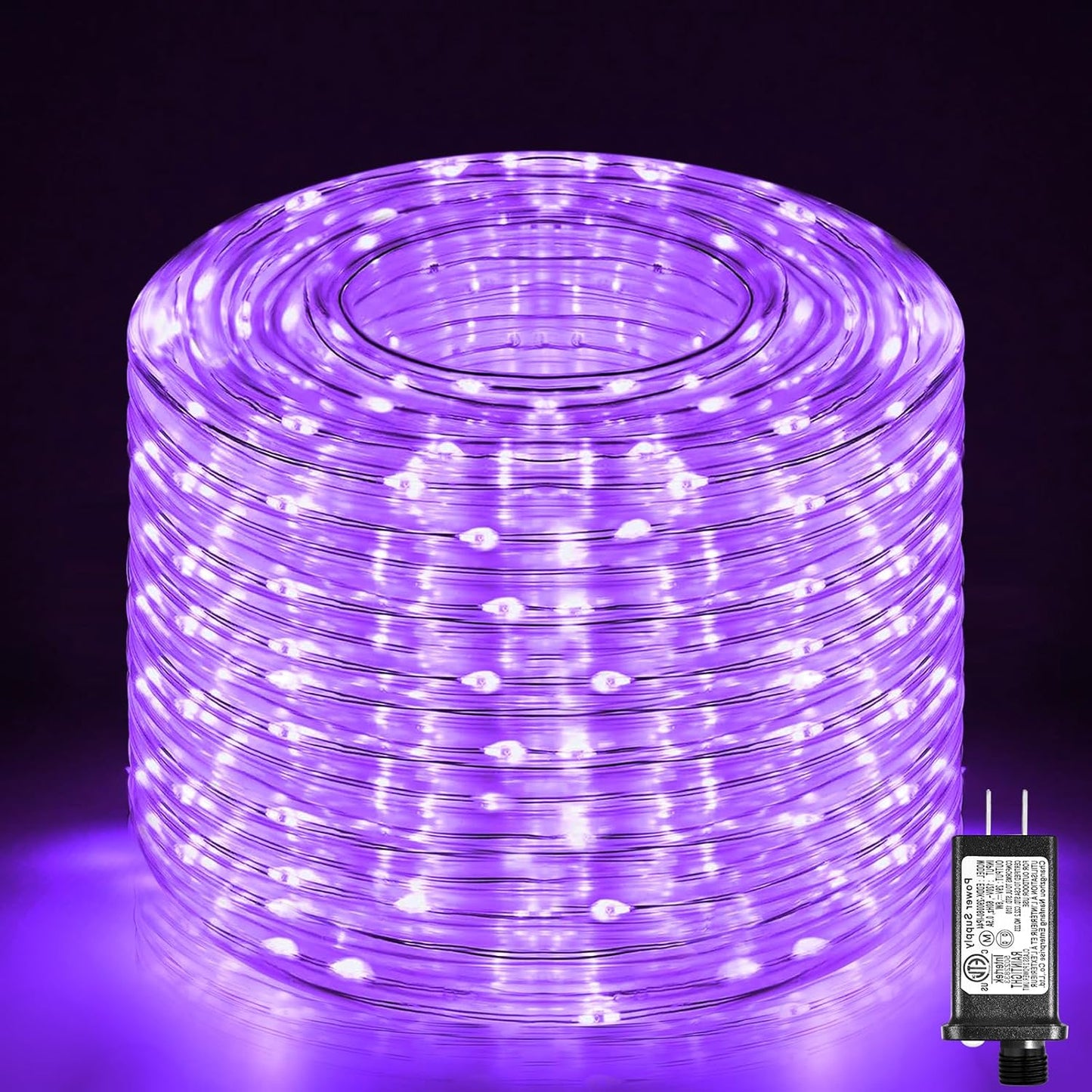 Purple Halloween Lights, 100FT 300 LED Rope Lights for Outside Waterproof with 8 Modes, Connectable Fairy String Lights for Indoor Patio, Trampoline, Garden, Pool, Holiday Decorations