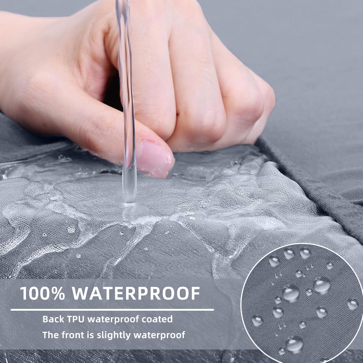 hyha Waterproof Couch Cushion Covers, Stretch Sofa Couch Seat Slipcover for Dog Washable, Non-Slip Waterproof Outdoor Cushion Covers for Patio Furniture Replacement (1 Piece for Medium, Grey)