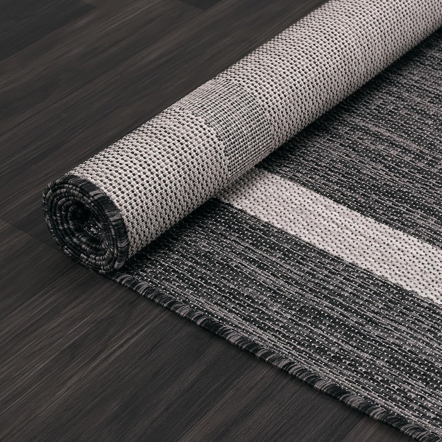 Bordered Outdoor Rug 5x7 Washable Outside Carpet for Indoor Patio Porch Waterproof Easy Cleaning Non Shedding Area Rugs Gray 5 x 7